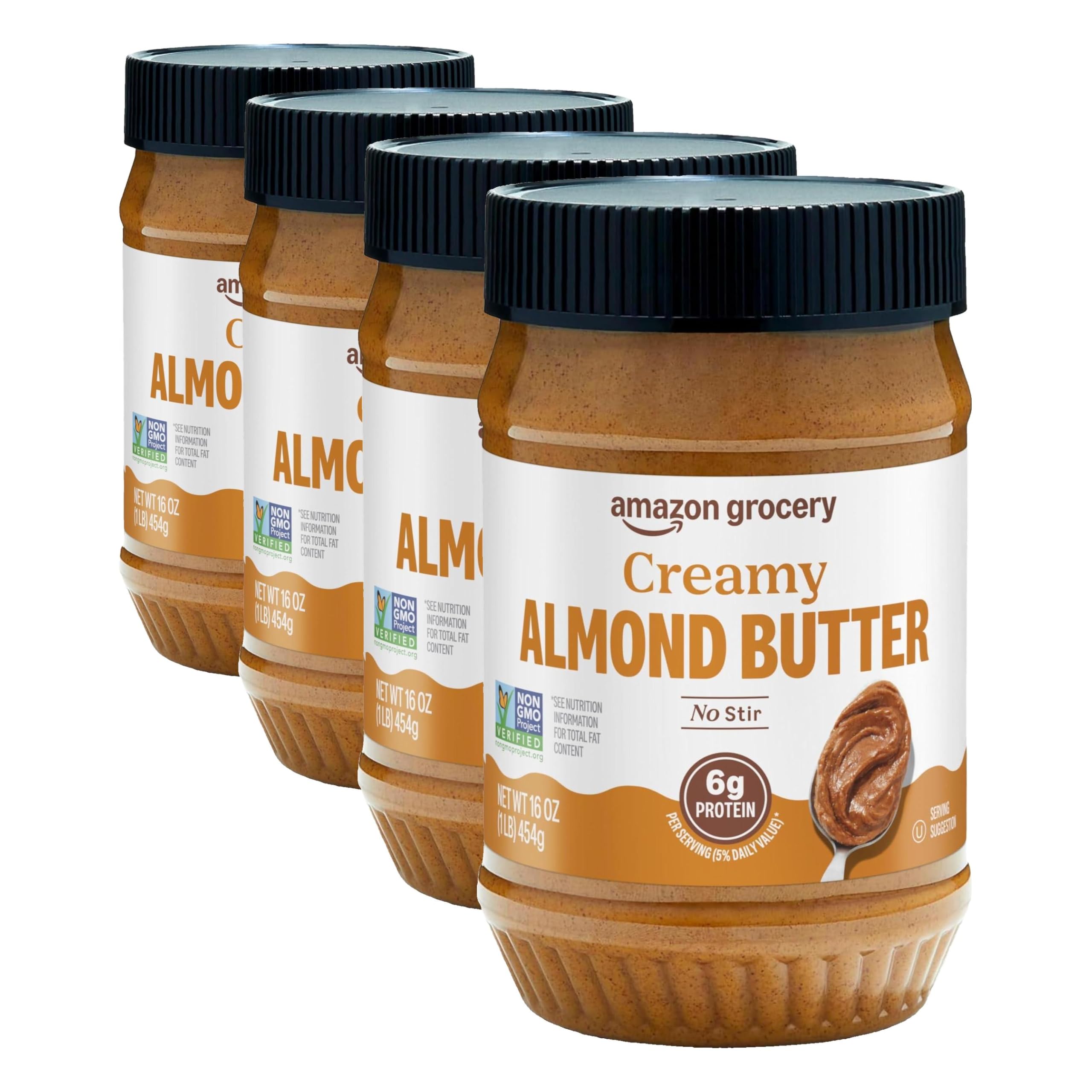 Amazon Grocery, Creamy Almond Butter, 16 Oz