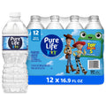 Pure Life Purified Bottled Water, 12 Pack - Still Drinking Water Enhanced with Minerals for a Crisp Taste - 16.9 Fl Oz - Toy Story 5 Packaging Graphics