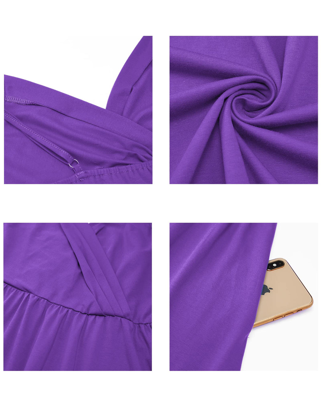 Newshows Women's Summer Dress 2025 Spaghetti Strap Sleeveless V Neck Casual Swing Sundress with Pockets