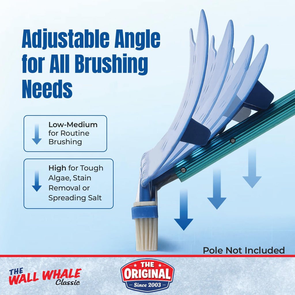 18" Swimming Pool Brush Head | More Than 10x the Brushing Force | Algae Removal & Weekly Brushing | Attaches to Your Existing Pole