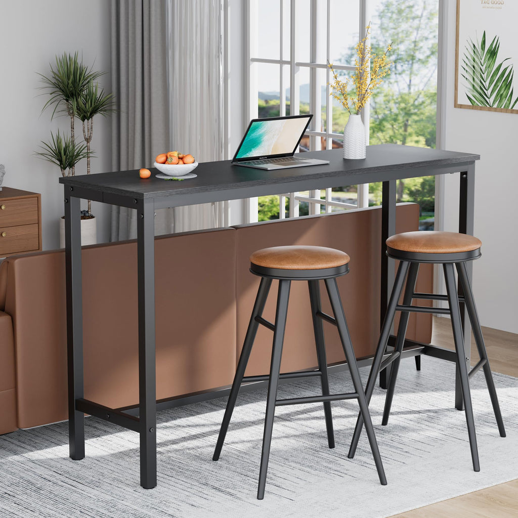 Mr IRONSTONE Bar Table, 47" Pub High Top Table Rectangular Bar Height Table Sofa Console/Dining Coffee Table, for Narrow Space, Living Room, Vintage