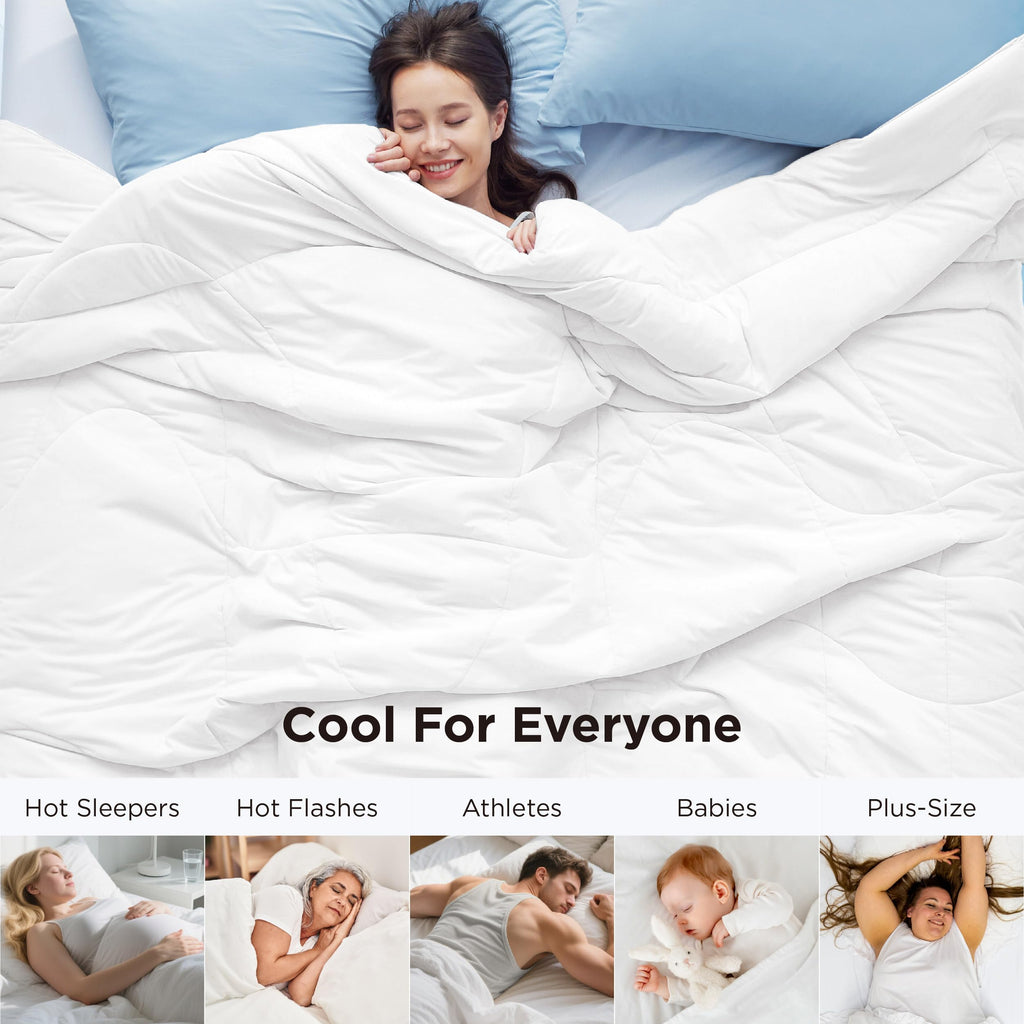 Bedsure Cooling Comforter King Size - Cooling Blankets for Hot Sleepers, Lightweight Comforter for Summer with Dual-Sided Cool Tech, Soft Breathable Cold Blanket for Sleeping, Grey, 102x90 Inches