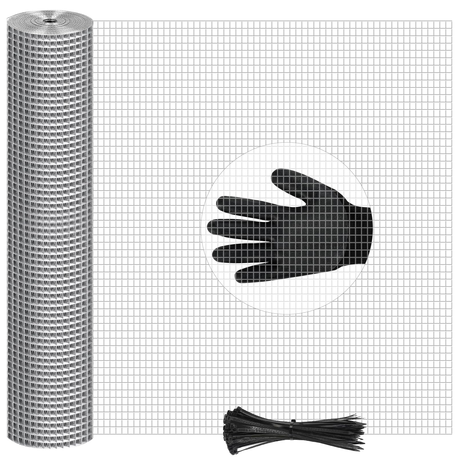 4in x 20ft Hardware Cloth Hot-Dip Galvanized Welded Chicken Wire Fencing - Heavy Duty 1/4inch 19 Gauge Wire Mesh for Garden, Chicken Coop, Rabbit Cage, Rodent & Predator Protection