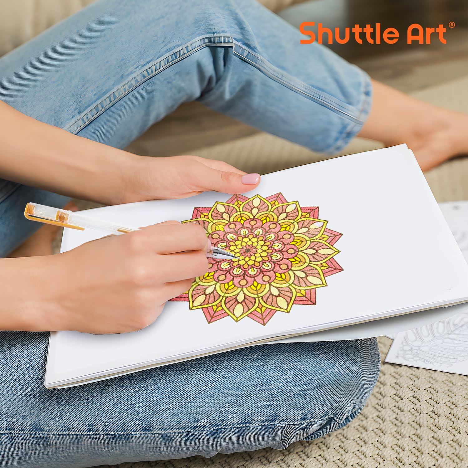 Shuttle Art Pastel Gel Pens, 24 Pastel Milky Colors Gel Pen for Black Paper, Adults Coloring Books Drawing Doodling Crafts Scrapbooking Journaling