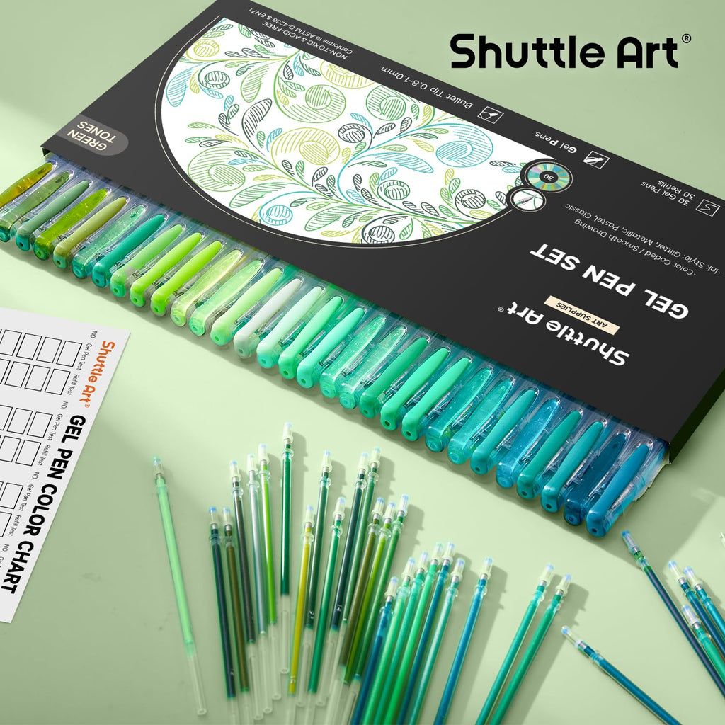 Shuttle Art Pastel Gel Pens, 24 Pastel Milky Colors Gel Pen for Black Paper, Adults Coloring Books Drawing Doodling Crafts Scrapbooking Journaling