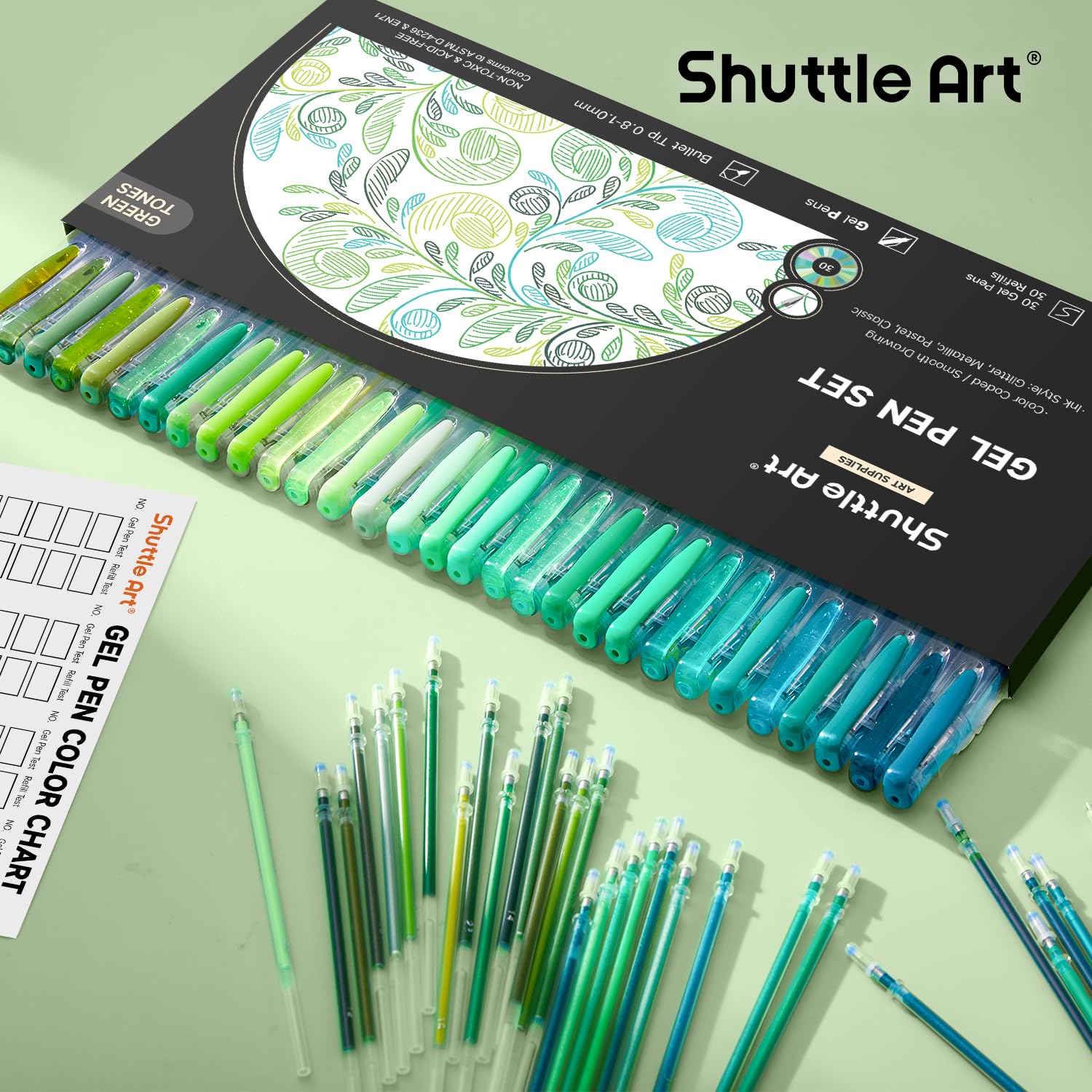 Shuttle Art Pastel Gel Pens, 24 Pastel Milky Colors Gel Pen for Black Paper, Adults Coloring Books Drawing Doodling Crafts Scrapbooking Journaling