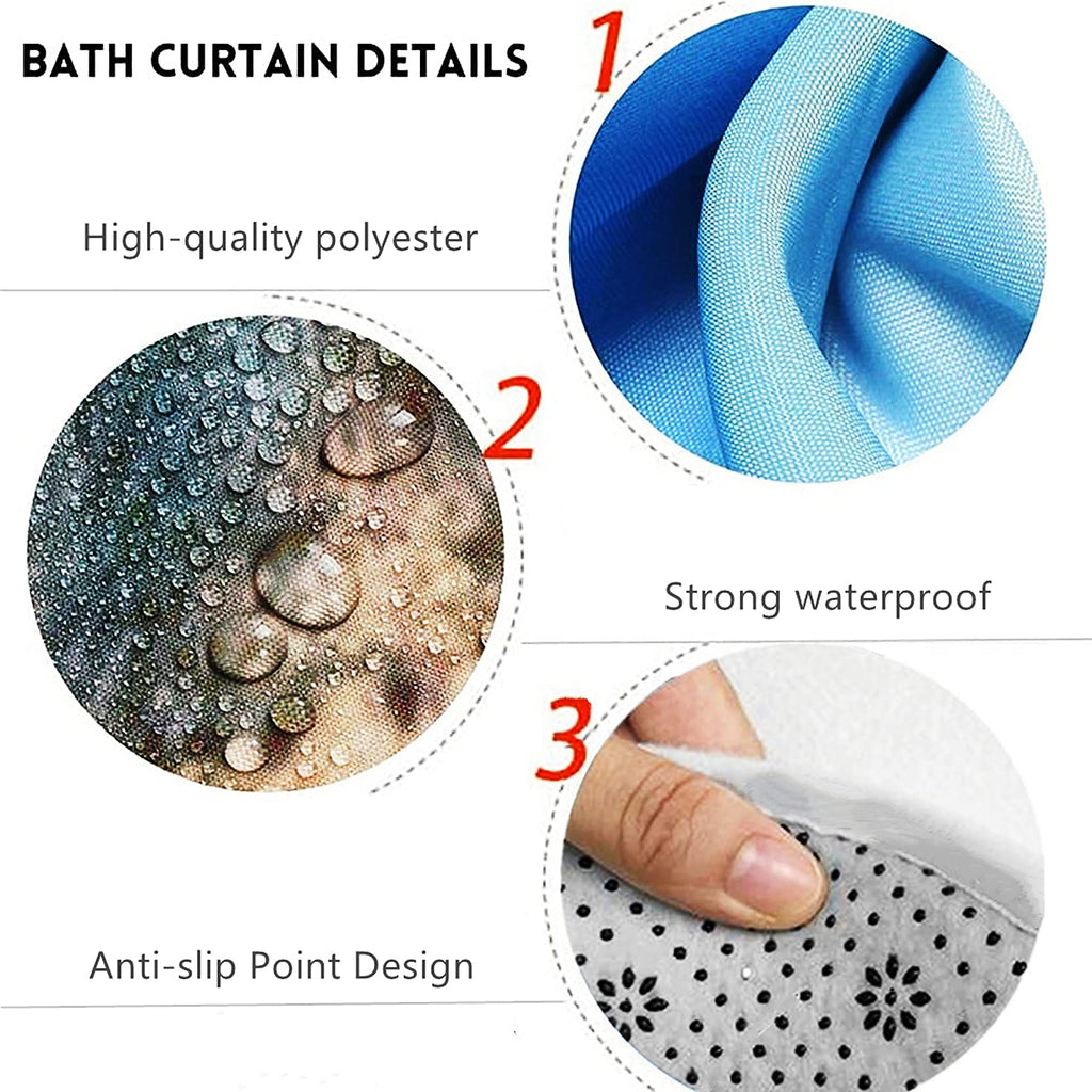 Nkzply 4 Pcs Black Marble Shower Curtain Sets with Rugs Gold Bathroom Sets with Shower Curtain and Rugs Modern Abstract Bathroom Decor Accessories Shower Curtains for Bathroom Toilet Lid Cover