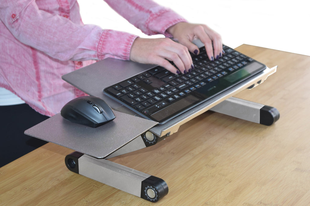 Uncaged Ergonomics WorkEZ Adjustable Computer Keyboard Stand for Desk, Keyboard & Mouse Riser, Ergonomic Portable Stand for Desktop, Computer Keypad Riser for Desk
