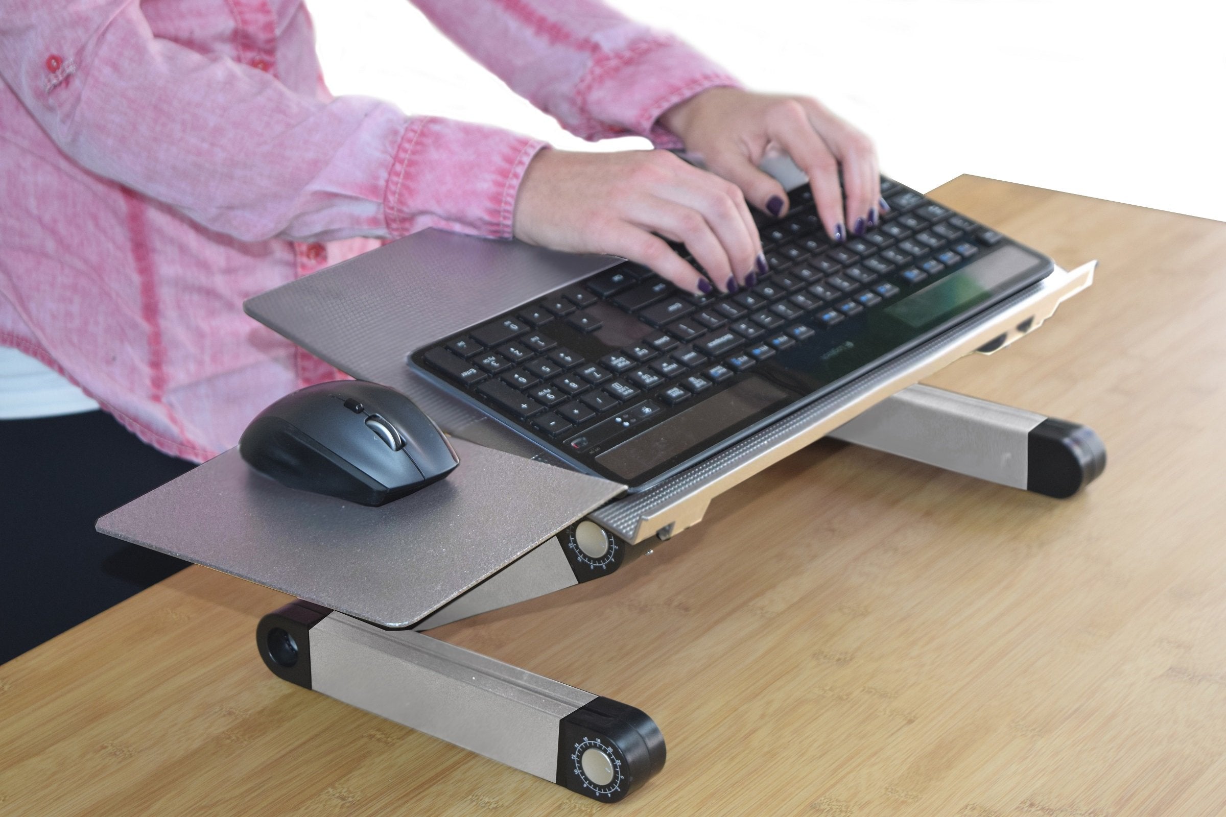 Uncaged Ergonomics WorkEZ Adjustable Computer Keyboard Stand for Desk, Keyboard & Mouse Riser, Ergonomic Portable Stand for Desktop, Computer Keypad Riser for Desk