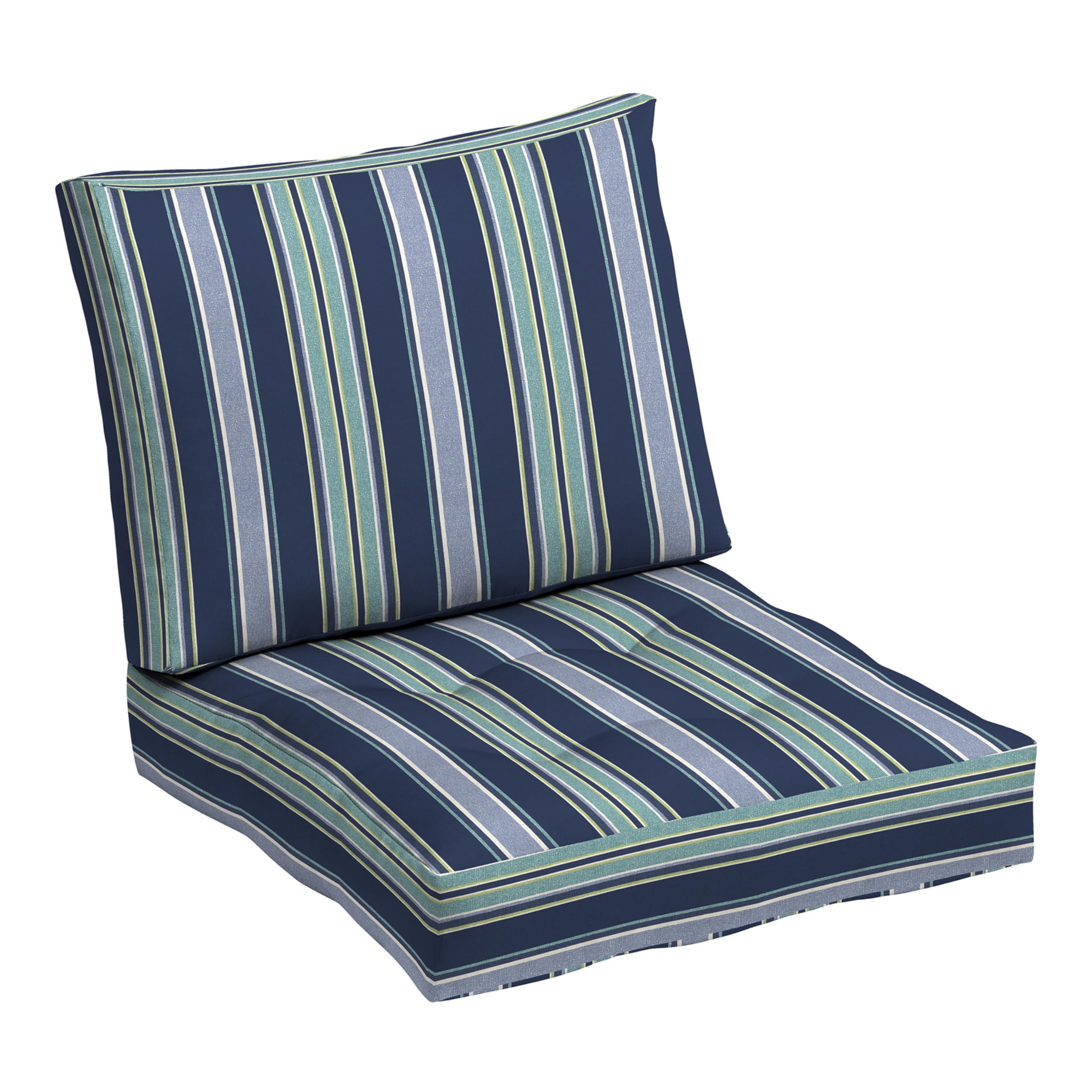 Arden Outdoor Plush Modern Tufted Blowfill Deep Seat Set, 24 x 24, Water Repellent, Fade Resistant, Deep Seat Bottom and Back Cushion for Chair and Sofa, Alana Tile