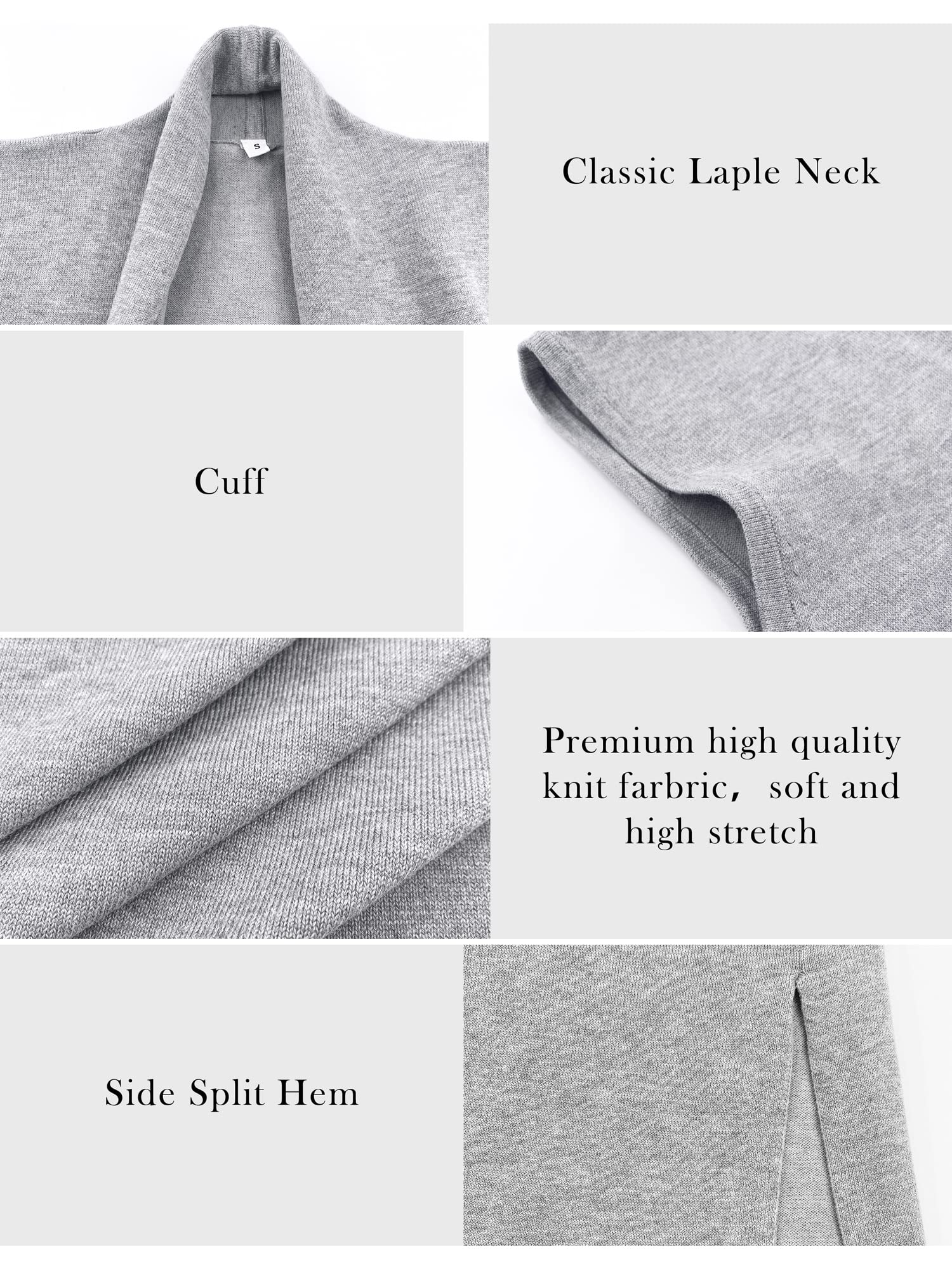 Moss Rose Women's Long Knit Cardigan Vest Casual Sleeveless Open Front Draped Duster Vest (Available in Plus Size)