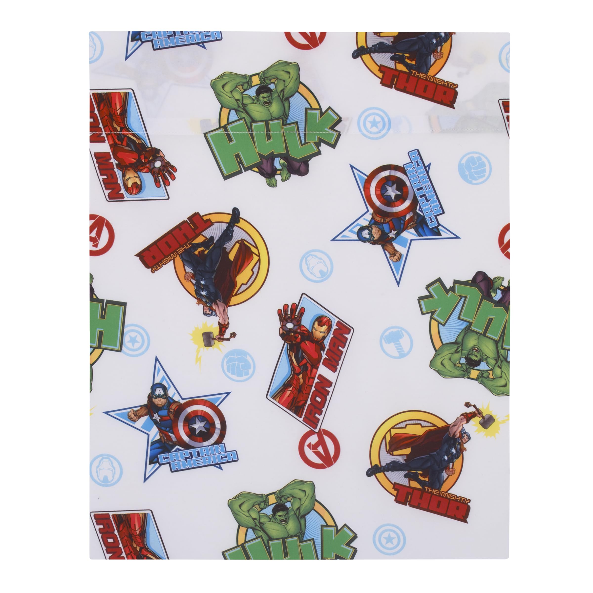 NoJo Marvel The Avengers I Am A Hero Blue, Green, Red, and Yellow 4 Piece Toddler Bed Set - Comforter, Fitted Bottom Sheet, Flat Top Sheet, and Reversible Pillowcase