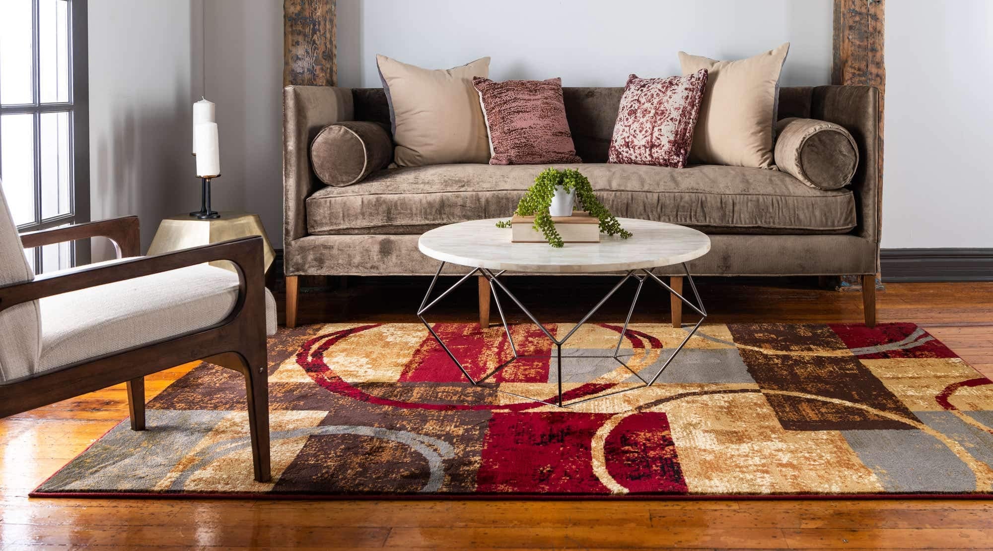 Unique Loom Barista Collection Area Rug - Kouillou (2' 2" x 3' 1" Oval, Multi/Brown)