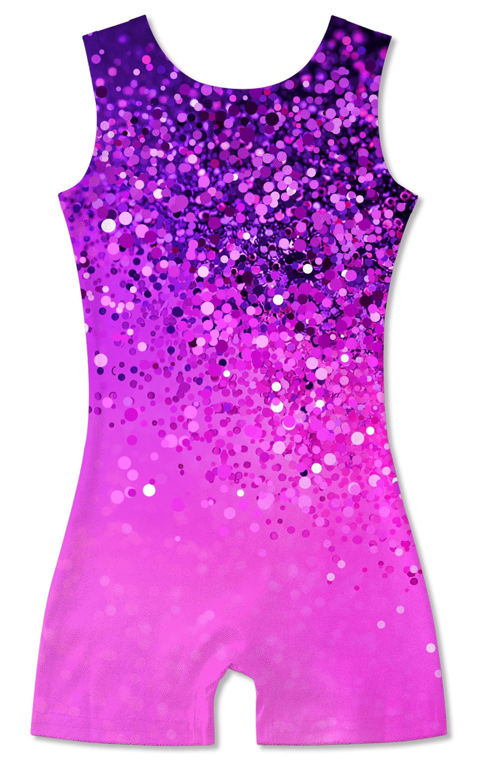 Funnycokid Gymnastics Leotards for Girls with Shorts Sparkly Kids Biketards Dance Unitard 3-10 Years