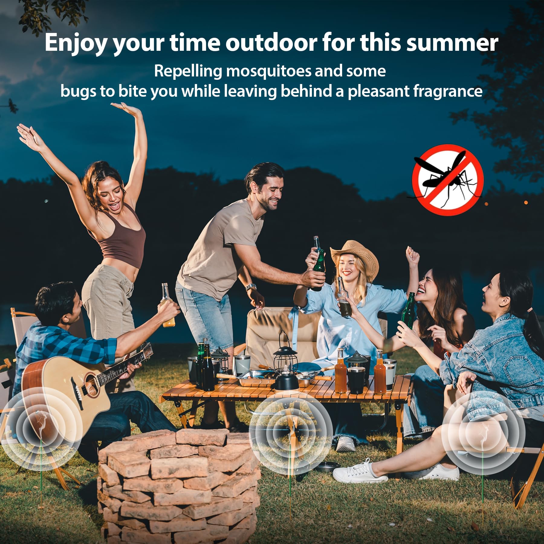 KICKOUTOR Mosquito Repellent Incense Sticks with Natural Citronella Oil, 120 Count DEET-Free Outdoor Protection for Patios, Backyard Gatherings & Camping, Up to 1 Hour Against Gnats & No-See-Ums