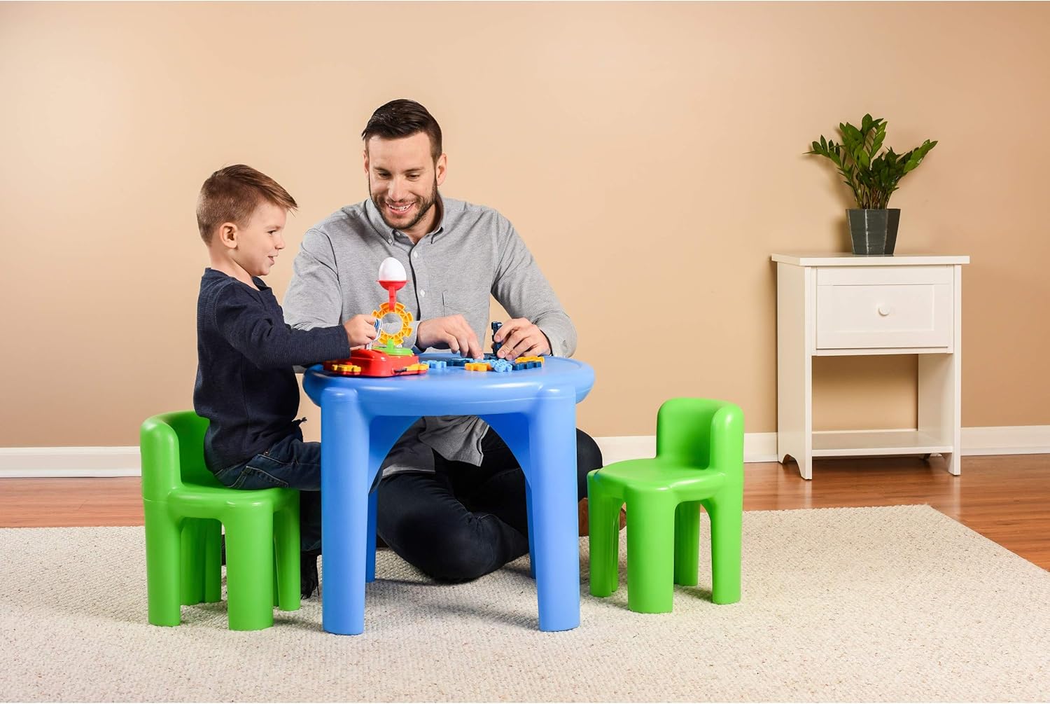 Little Tikes Bright 'n Bold Table & Chairs, Green/Blue, 24 x 24 x 18