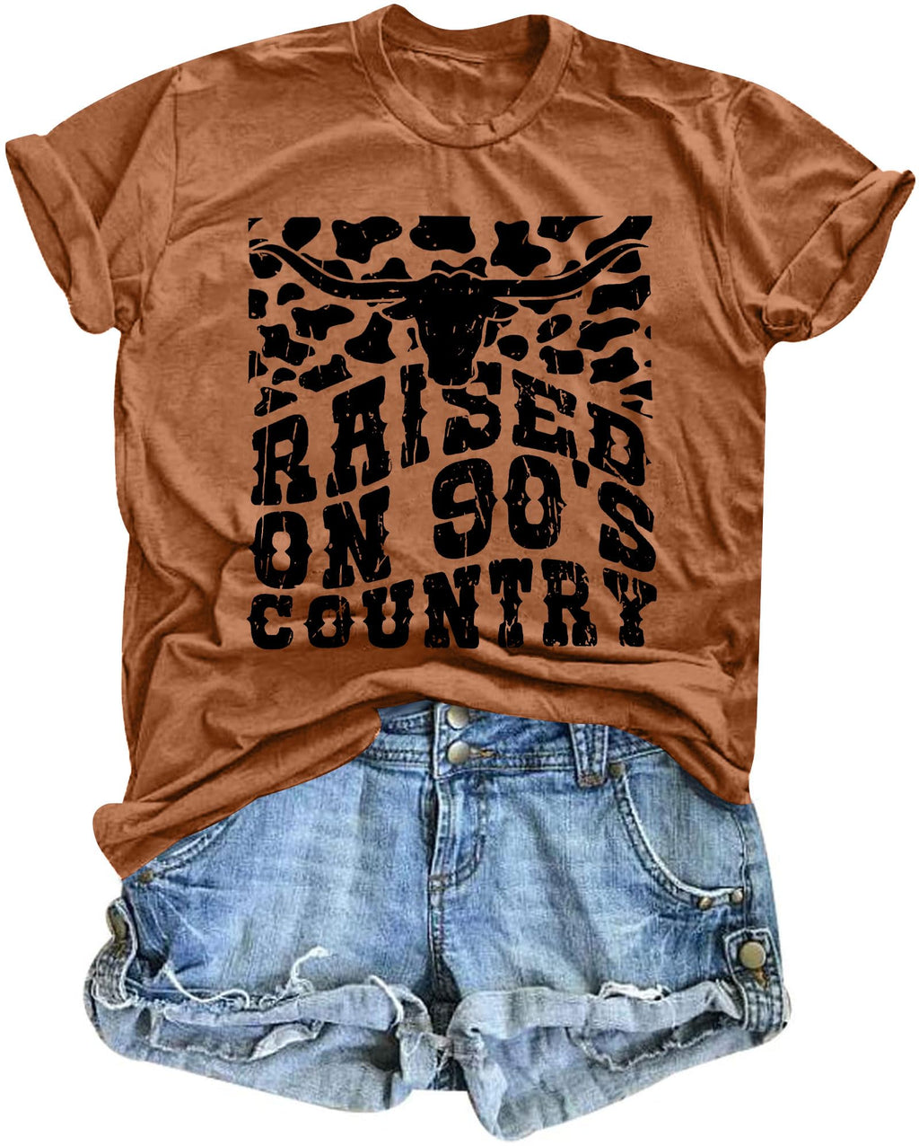 Raised on 90s Country Shirt Womens: Country Concert Outfit Country Music Tshirt Vintage Graphic Short Sleeve Tees