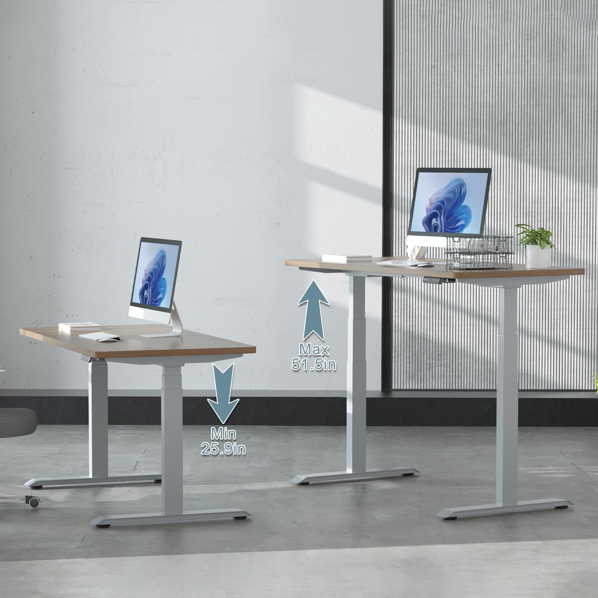 Fromann Dual Motor Electric Standing Desk Frame 3 Tier Legs Height Adjustable Handset with USB A+ C Ports Sit Stand up Desk Base for Home and Office (Black)