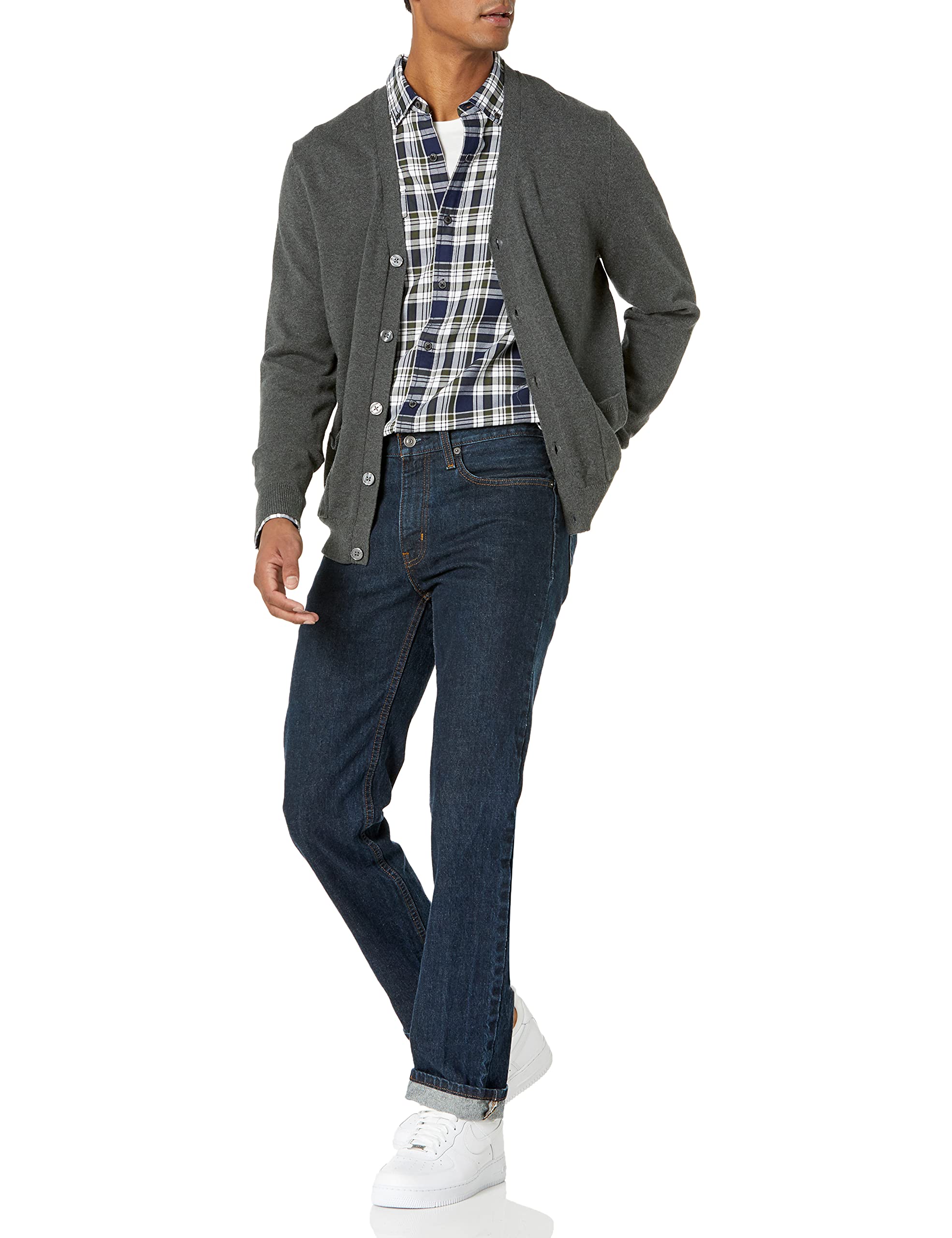 Amazon Essentials Men's V-Neck Cotton Cardigan Sweater
