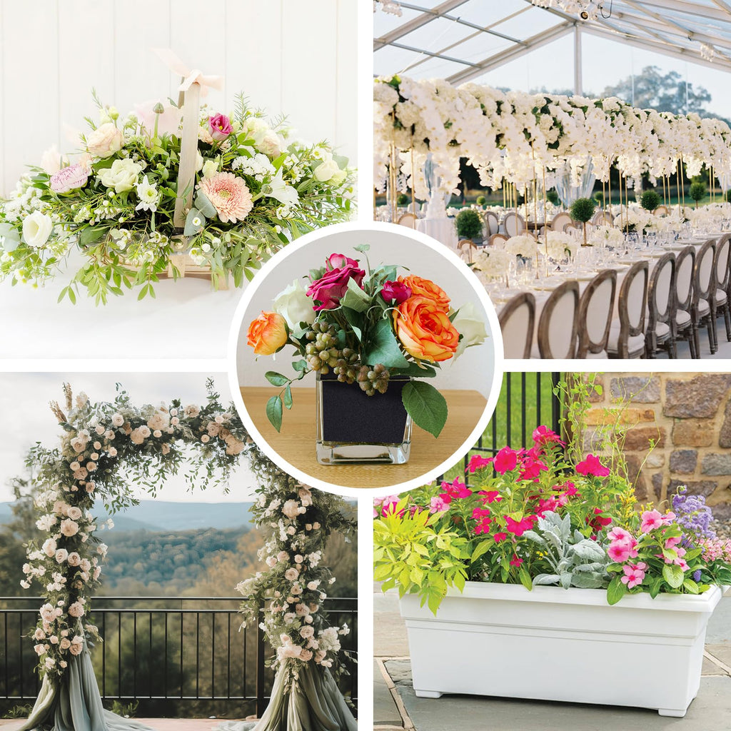Prashent 9.2FT 14 Piece Floral Wet Foam Garland for Fresh Flowers, Floral Craft Wet Foam for Home Garden Wedding Decoration, Arch Door Tabletop Flower Arrangement DIY Material