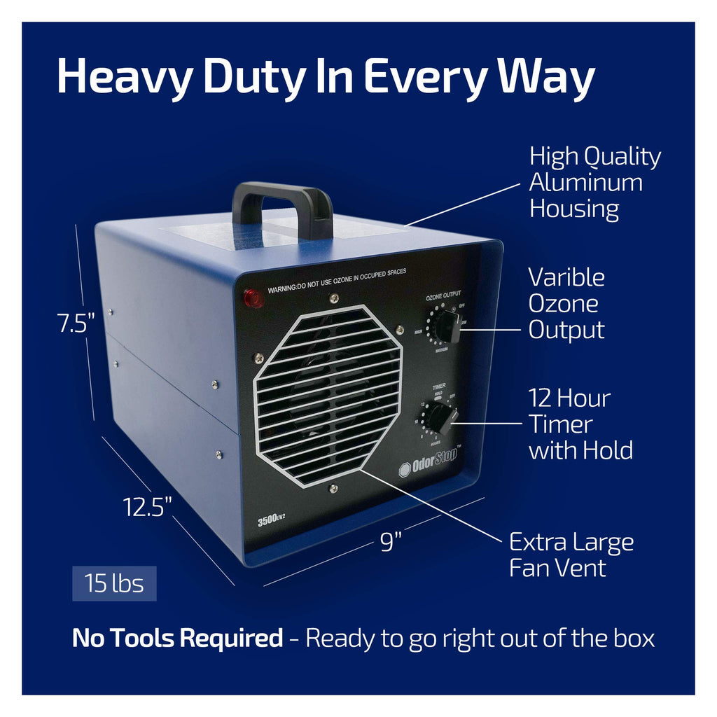 OdorStop Professional Grade Ozone Generators (900 Sq Ft + UV)
