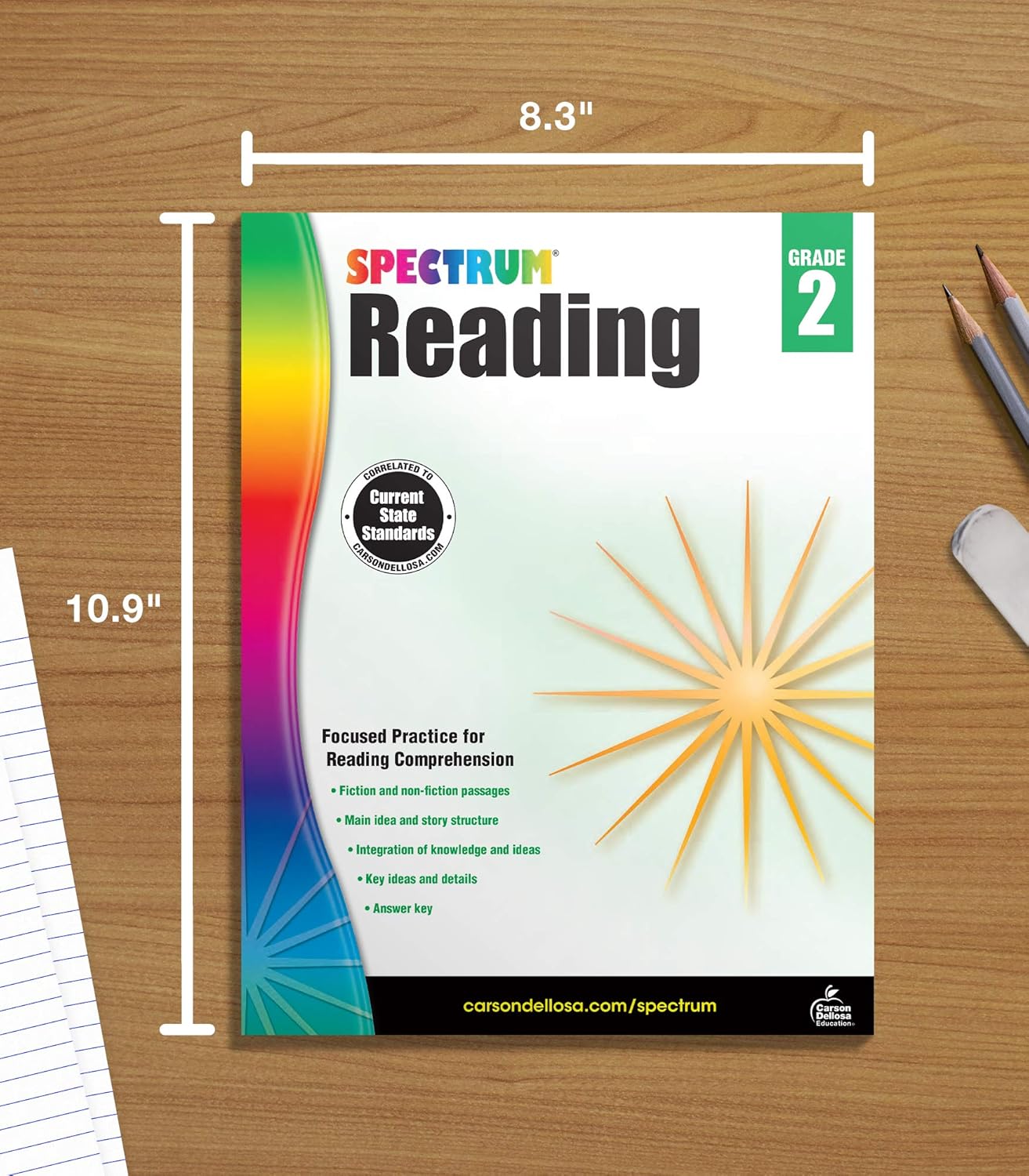 Spectrum 2nd Grade Reading Comprehension Workbooks, Spectrum Grade 2 Nonfiction and Fiction Reading Comprehension, Story Structure, Main Ideas, and Critical Thinking Skills