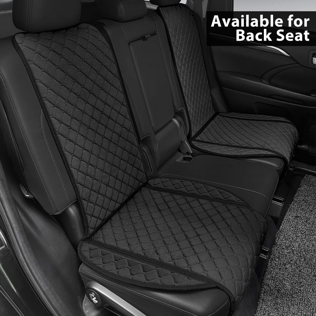 surpassme Comfortable Car Seat Covers Universal Front Seat Covers for Car Accessories, Padded Car Interior Covers for Automotive, SUV, Truck, and Van(Black)