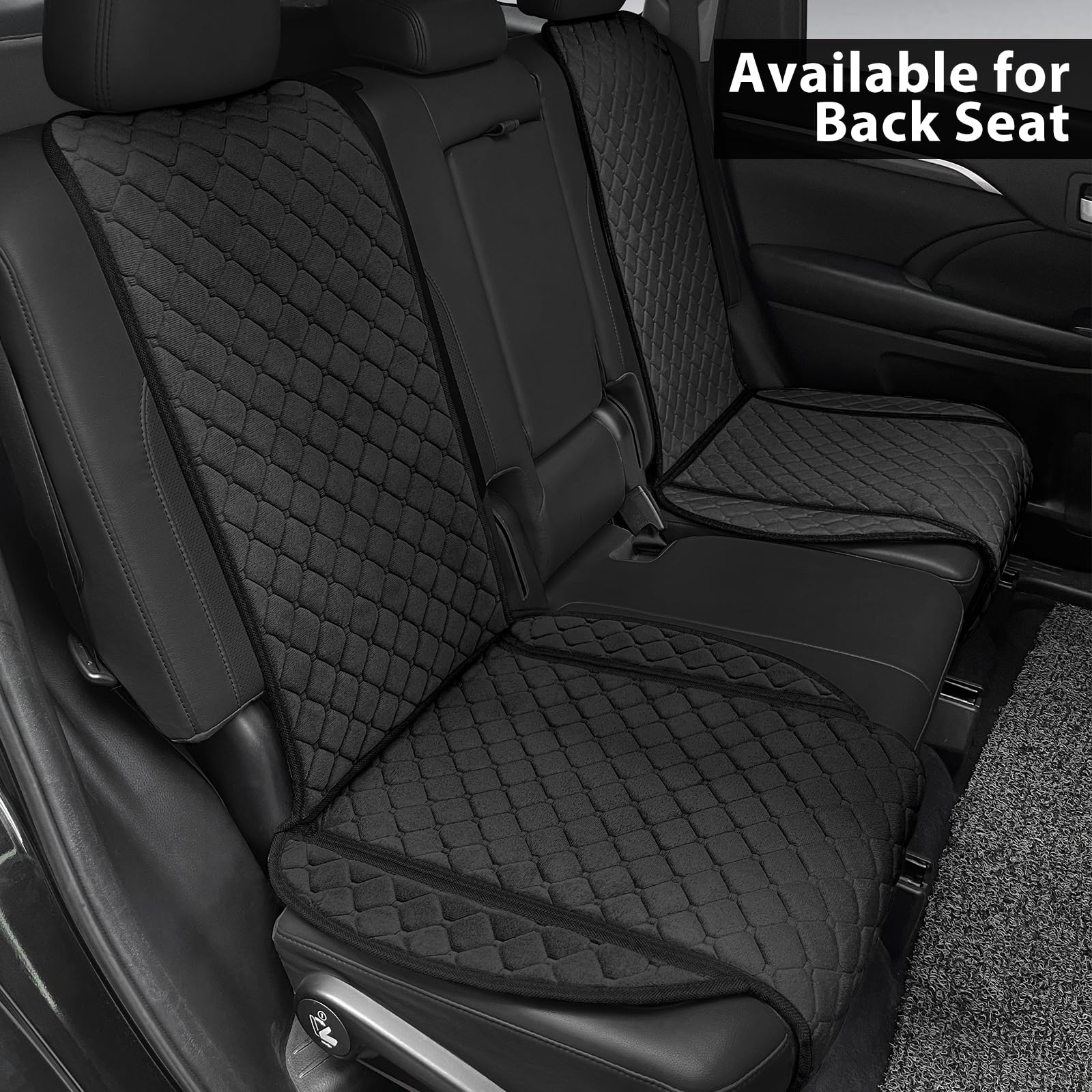 surpassme Comfortable Car Seat Covers Universal Front Seat Covers for Car Accessories, Padded Car Interior Covers for Automotive, SUV, Truck, and Van(Black)