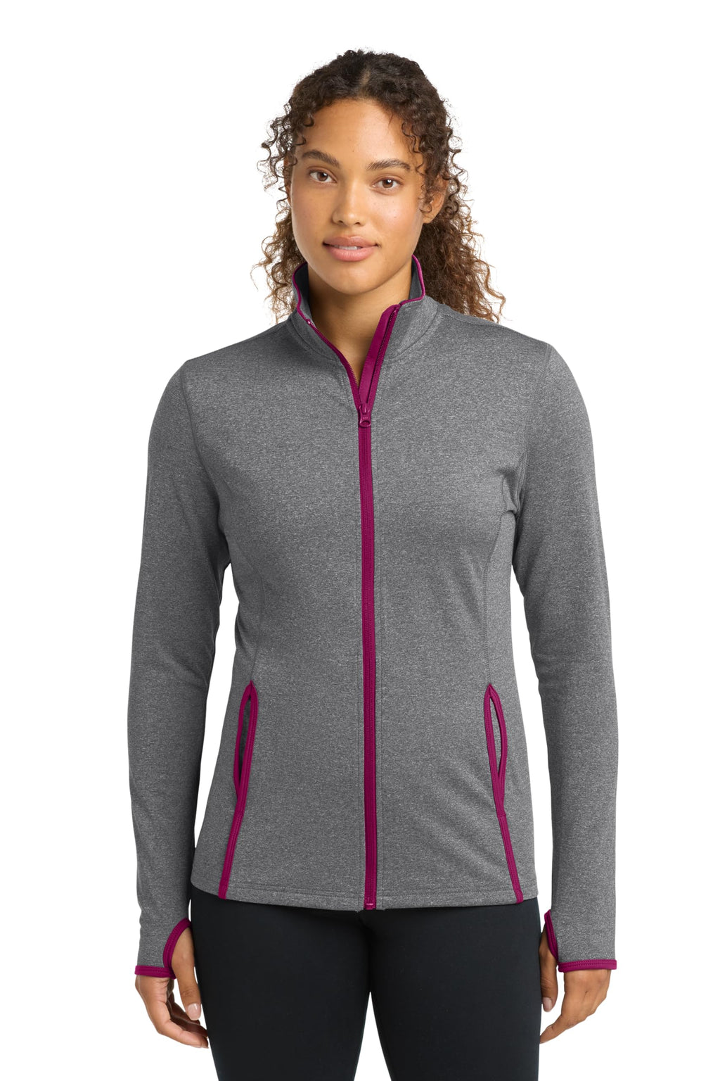 SPORT-TEK Women's Sport-Wick Stretch Contrast Full Zip Jacket