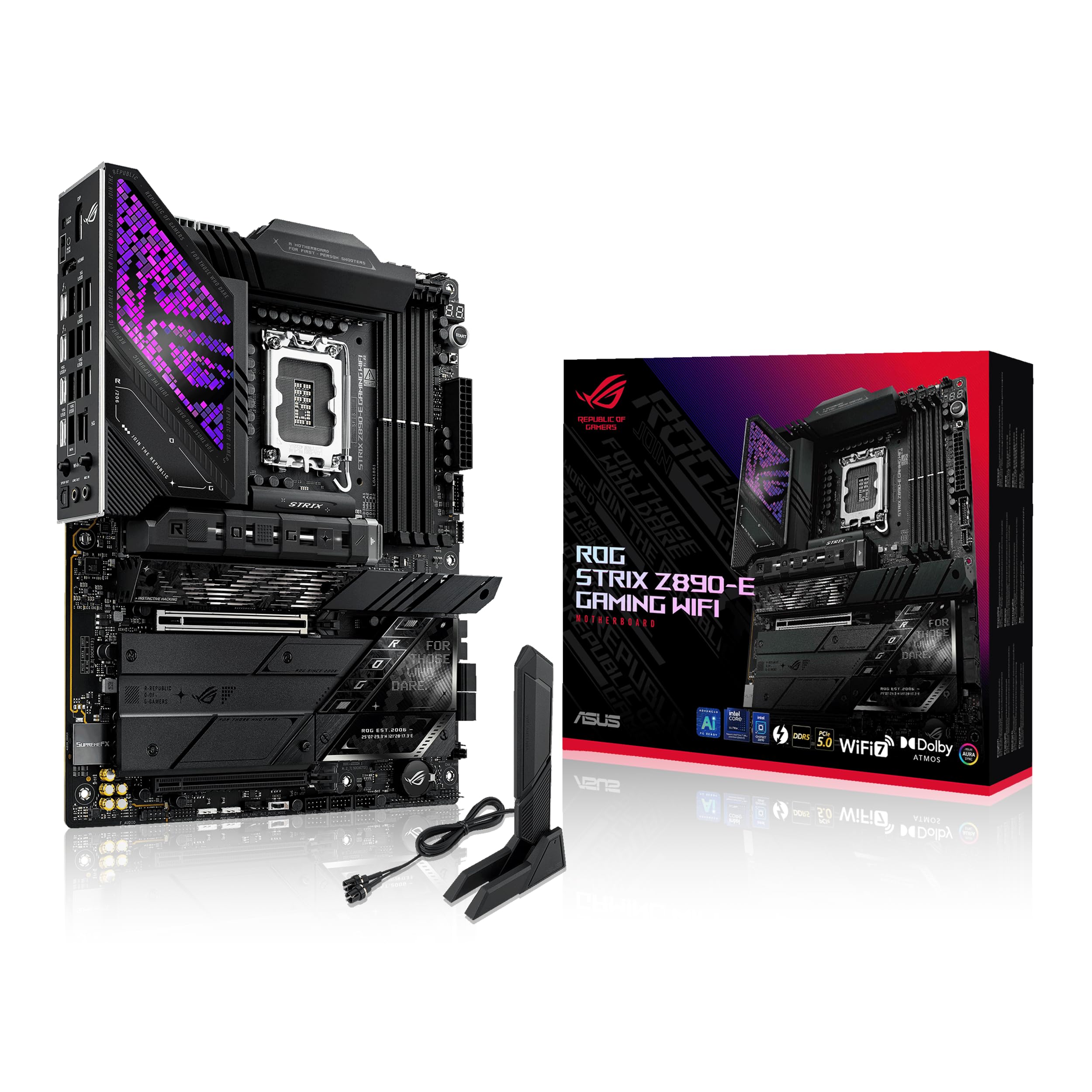 ASUS ROG Strix Z790-E Gaming WiFi 6E LGA 1700(Intel 14th,13th&12th Gen) ATX gaming motherboard(PCIe 5.0, DDR5,18+1 power stages,2.5 Gb LAN,Thunderbolt 4,5xM.2, 1xPCIe 5.0 M.2,Front panel USB 3.2 port)