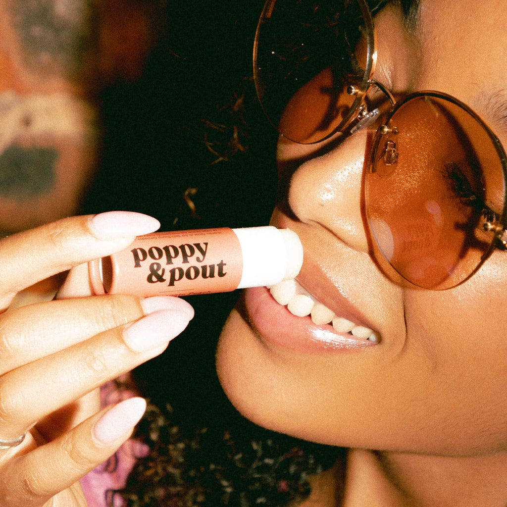 Poppy & Pout Blood Orange Mint Jumbo Lip Balm | All Natural Lip Balms & Moisturizers | Hydrates with Beeswax, Vitamin E, Organic Coconut Oil | Cruelty-Free | Lip Balm in Recyclable Cardboard Tube