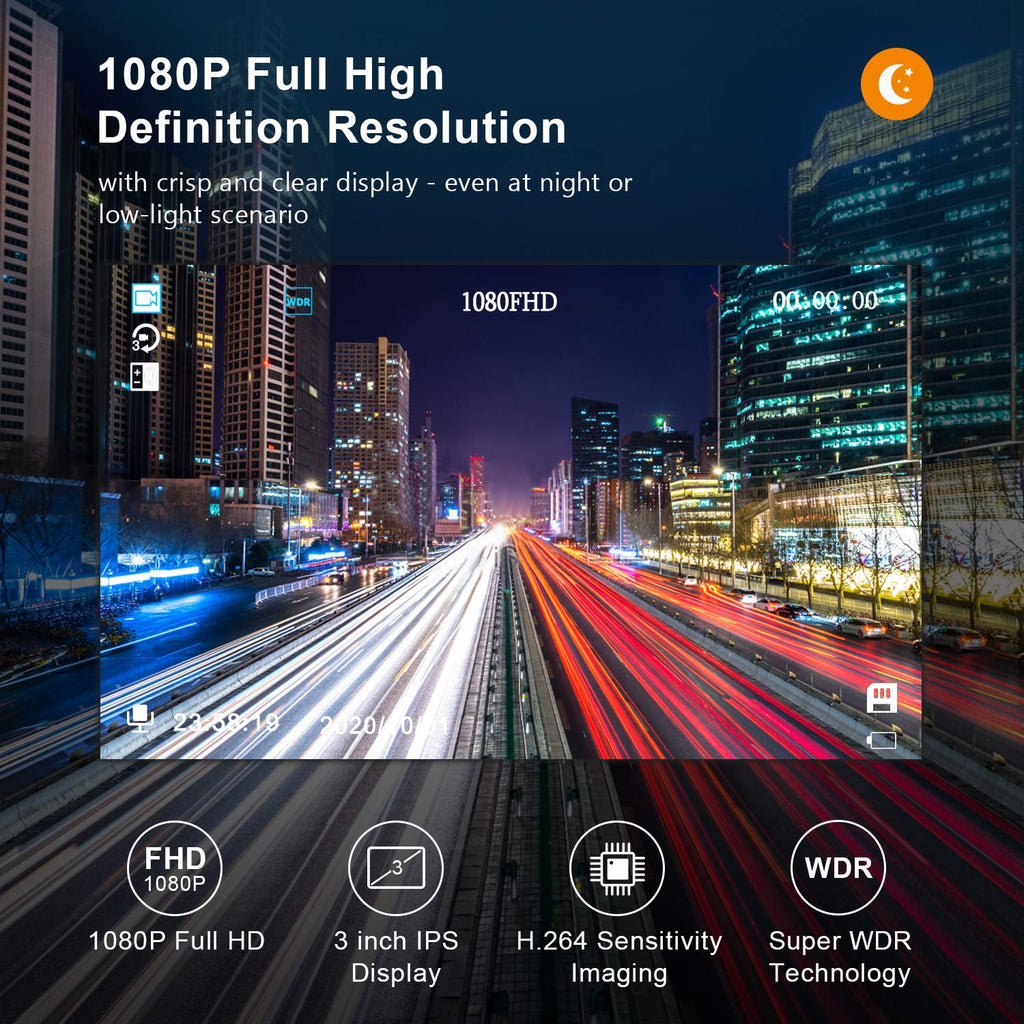 BOOGIIO Dash Cam Front and Rear with 64GB SD Card, 4K Dash Camera for Cars with APP, 5G WiFi Car Camera, Built-in G-Sensor, 170° Wide Angle, Night Vision, 24H Parking Mode,Loop Recording,3" IPS Screen
