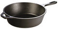 Lodge 3 Quart Pre-Seasoned Cast Iron Deep Skillet - Signature Teardrop Handle & Assist Handle - Use in the Oven, on the Stove or Grill, or Over a Campfire - Use to Sear, Sauté, Bake, Broil, Braise, Fry, or Grill - Black