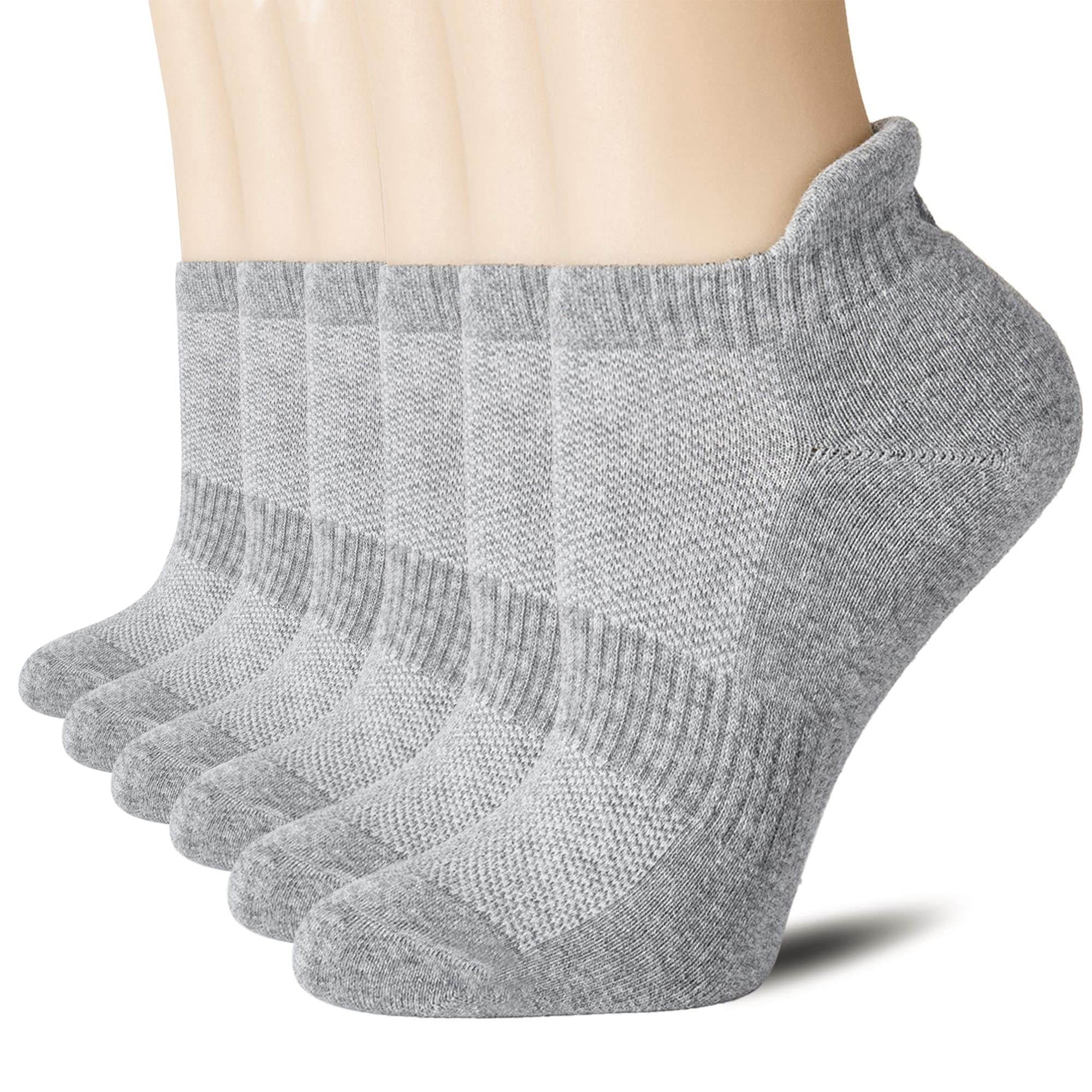 CS CELERSPORT 6 Pairs Ankle Athletic Running Socks Low Cut Sports Tab Socks for Men and Women