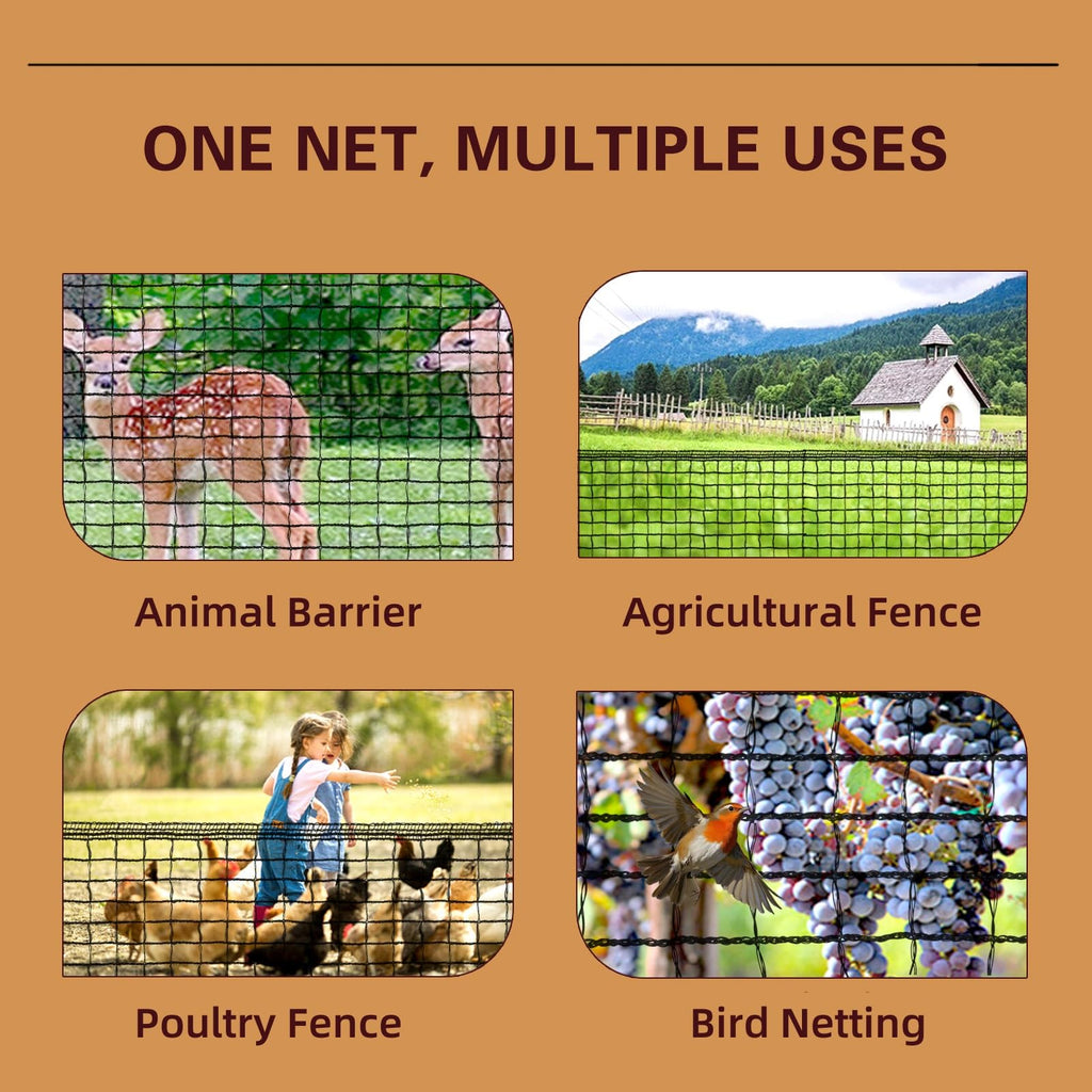 Plastic Mesh Fence Deer Fencing 4x25ft,Reinforced Edges,55gsm Heavy Duty Temporary Fence,Ideal for Garden Netting,Animal Barrier,Safety Netting, Fruit Plant Protection, Black