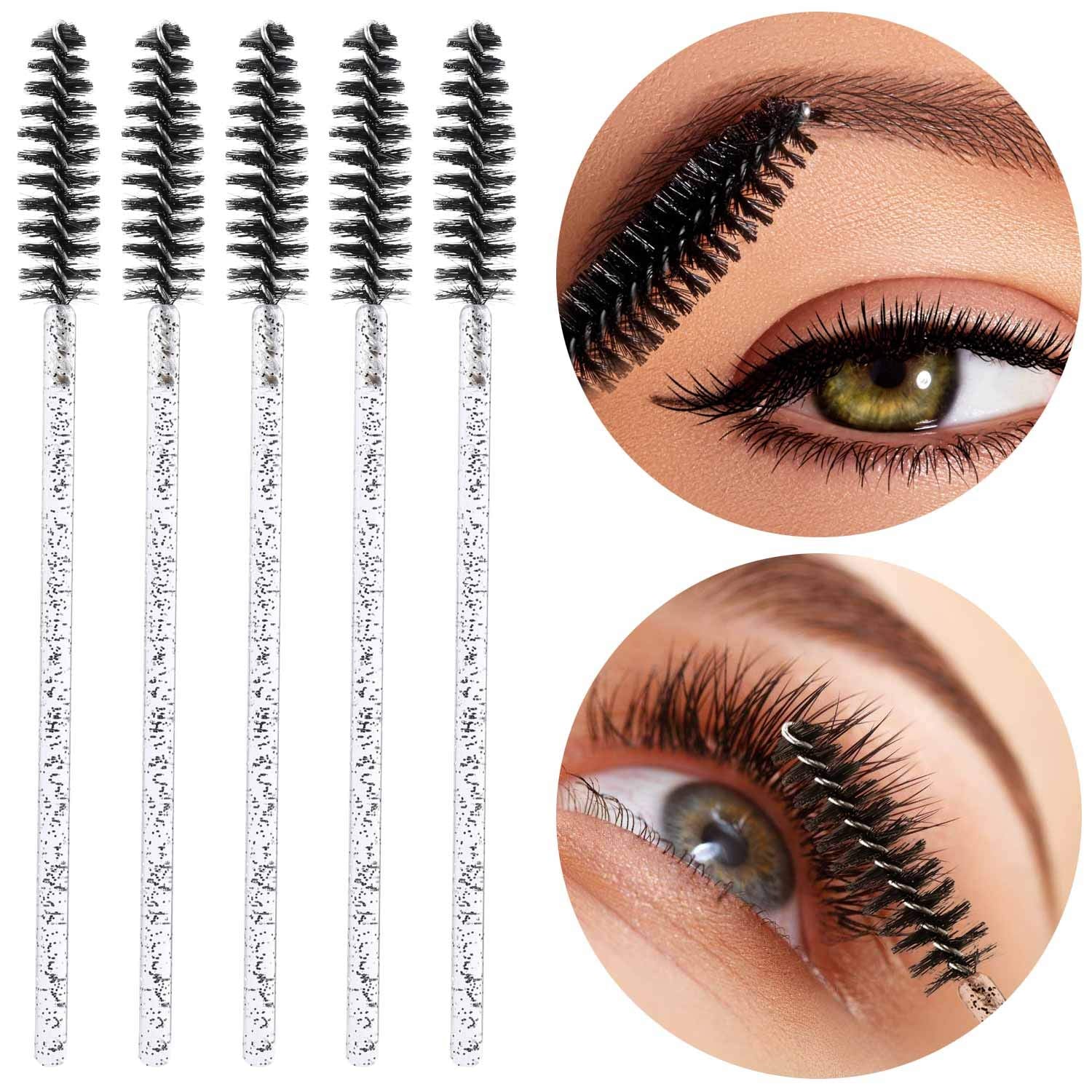 Tbestmax 500 Disposable Mascara Wands Eyelash Brush Spoolies for Eyebrow Eye Lash Extension, Makeup Brushes Applicators Kits - 5 Colors