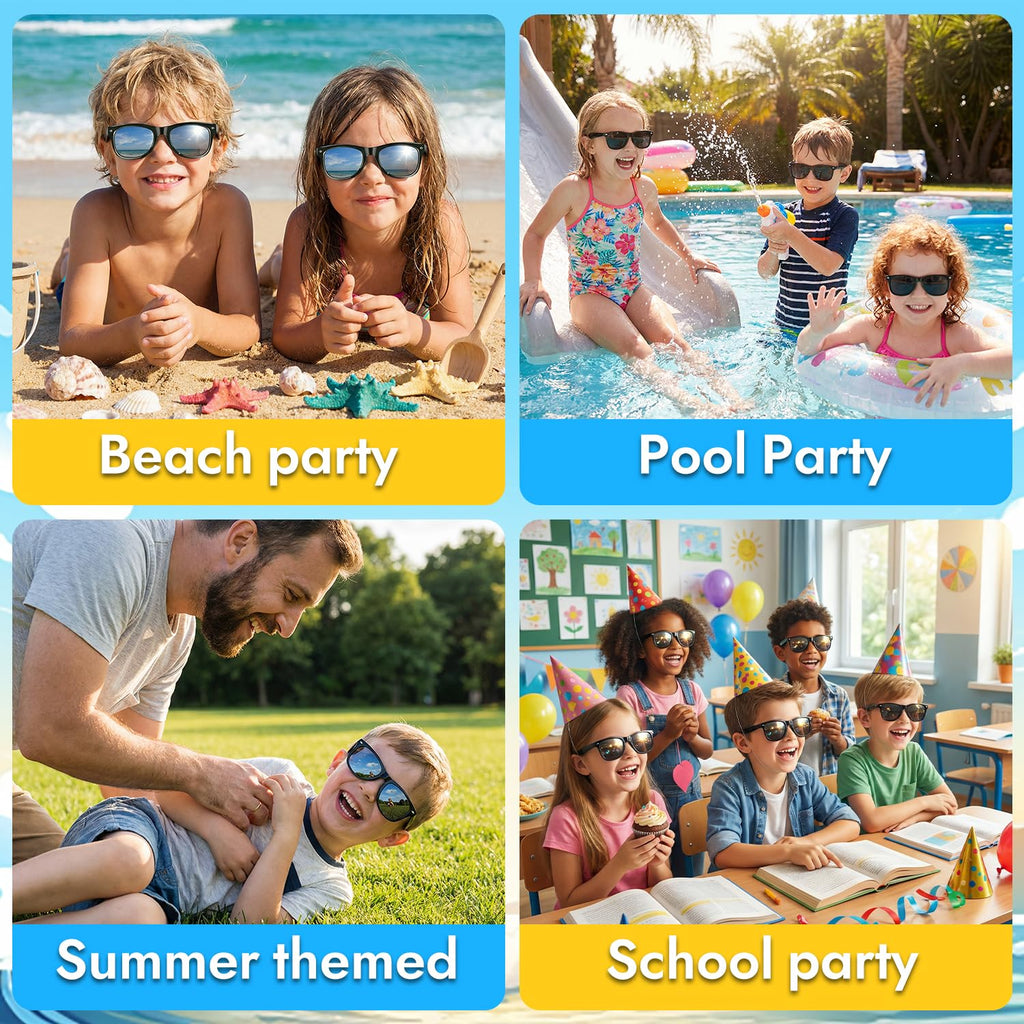 Kids Sunglasses Bulk, Kids Sunglasses Party Favors for Age 3-8, UV400 Protection Neon Kids Sunglasses Bulk for Boys Girls (12Pack-heart sunglasses)