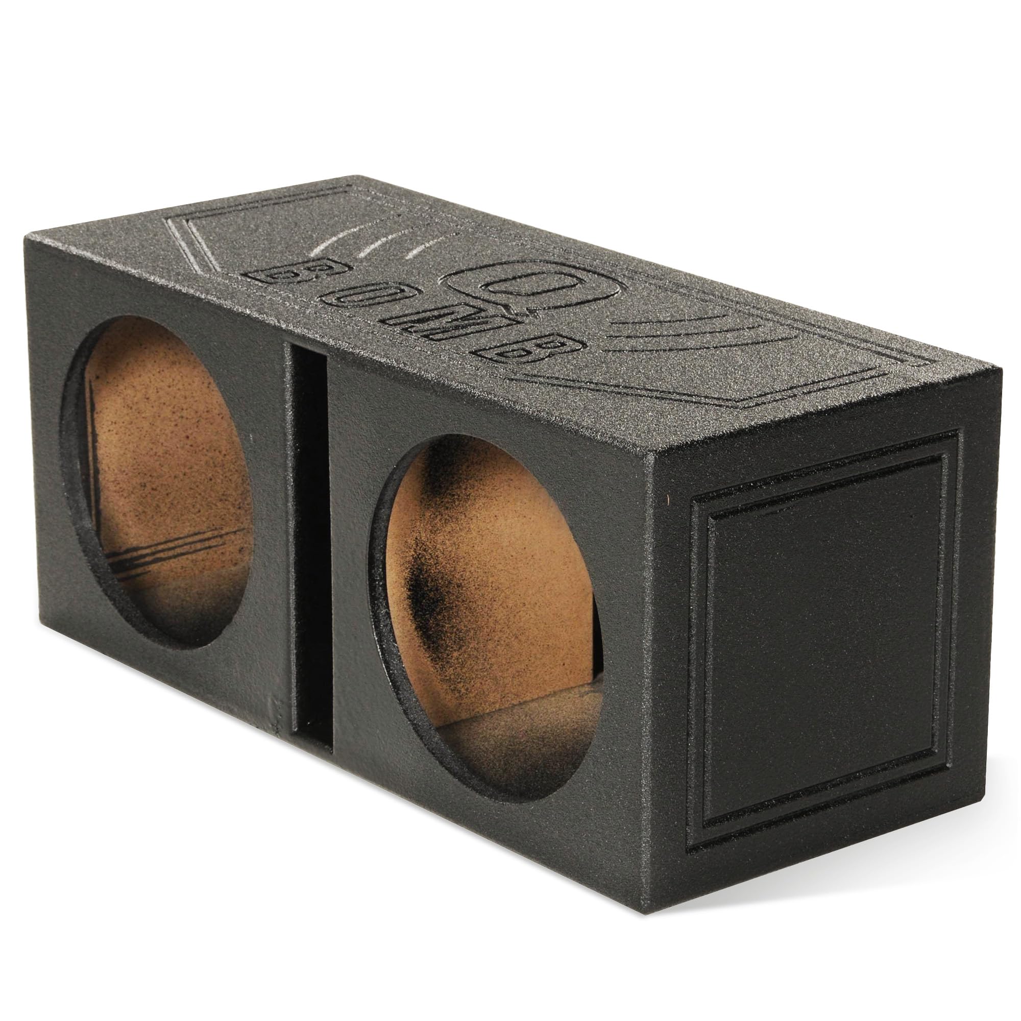 QPower 12 Inch Dual Subwoofer Box, High-Performance Vented Speaker Enclosure, Black - Car Audio and Sound System Accessories - Portable Equipment for Subwoofers