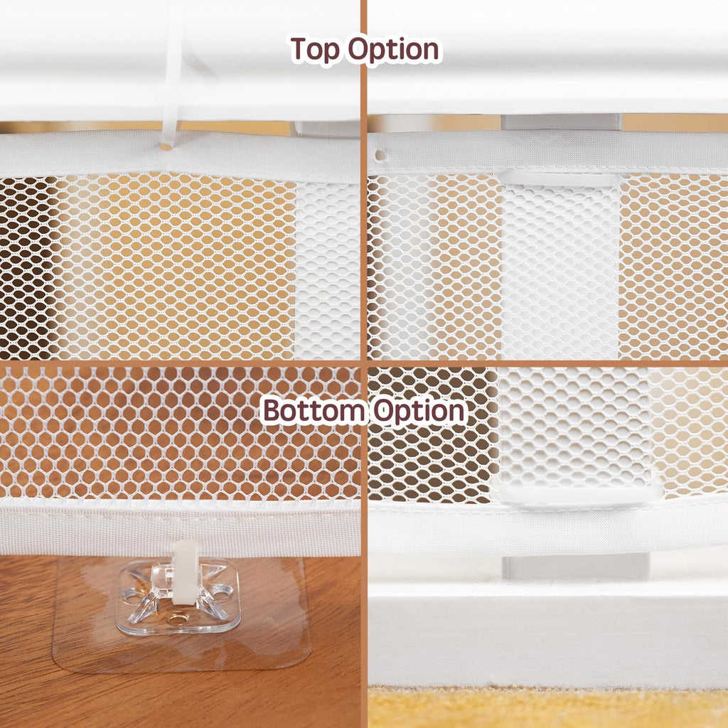 Baby Gates for Stairs with Banister, Guard Safety Net for Baby, 10ft x 3ft Stair Railing Mesh Barrier for Kids, Cats, Dogs, Child Safety Rail Guard - Dark Brown