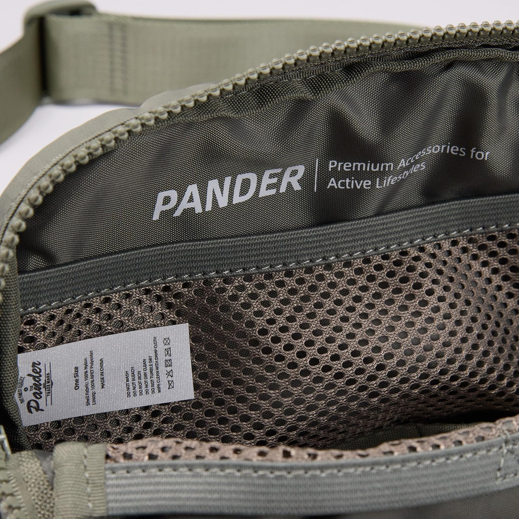 Pander Two Way Zipper Fanny Pack Nylon Everywhere Belt Bag for Women, Water Repellent Waist Packs, Crossbody Bags with Adjustable Strap (Black).