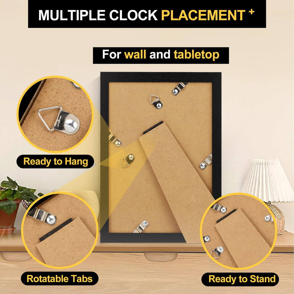 TOFOREVO Picture Frames 4x4 Set of 2 Black Wood Grain Photo Frame for Gallery Wall Mounting or Tabletop Display