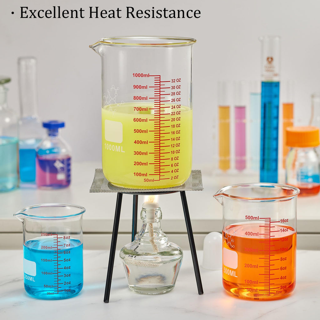 High Borosilicate Glass Measuring Cup-V-Shaped Spout，Glass Measuring Beaker for Kitchen or Restaurant, Easy to Read, 30 ML (1 Oz)-Pack of 2