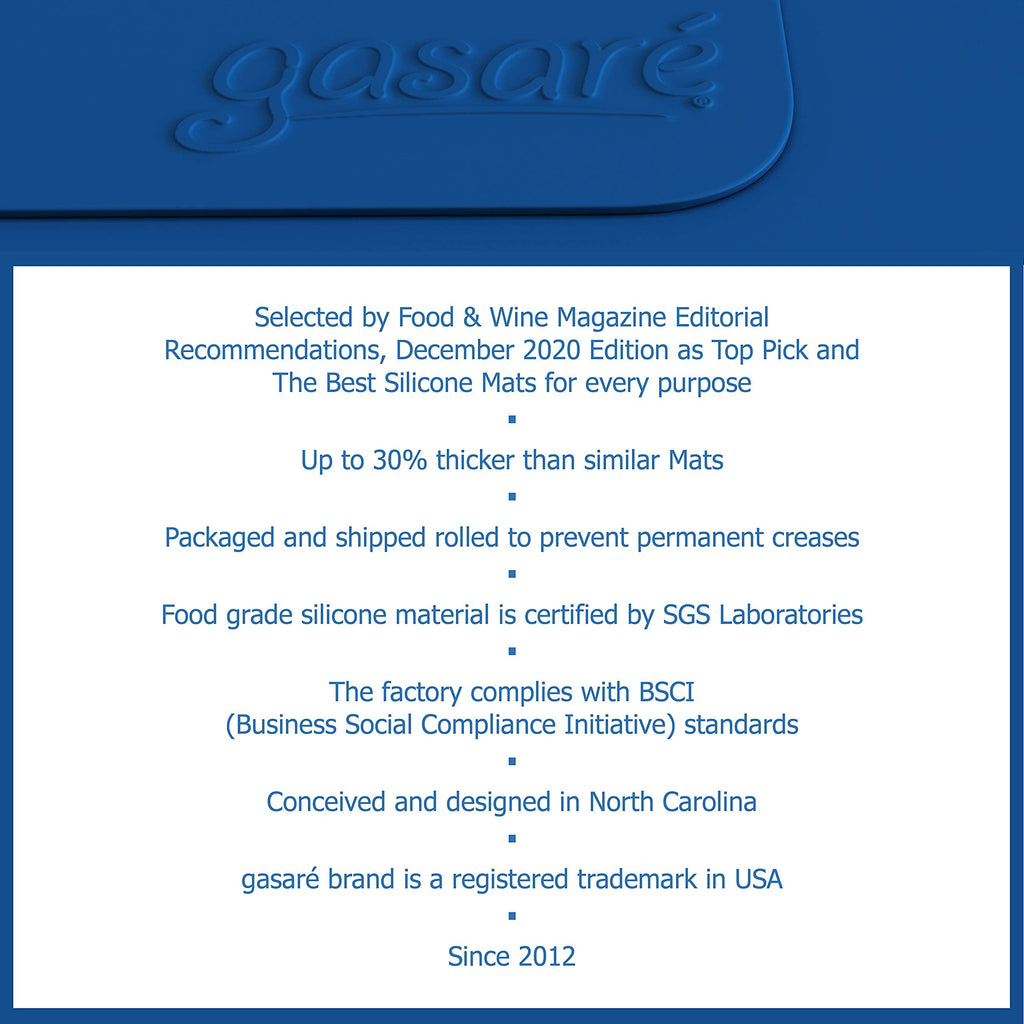 GASARE, Set of 2, Extra Large, Thick, Silicone Mats for Kitchen Counter, Heat Resistant Mats, Countertop Protector, Non-Slip, Easy to Clean, 25 x 17 Inches x 1.4mm, Black