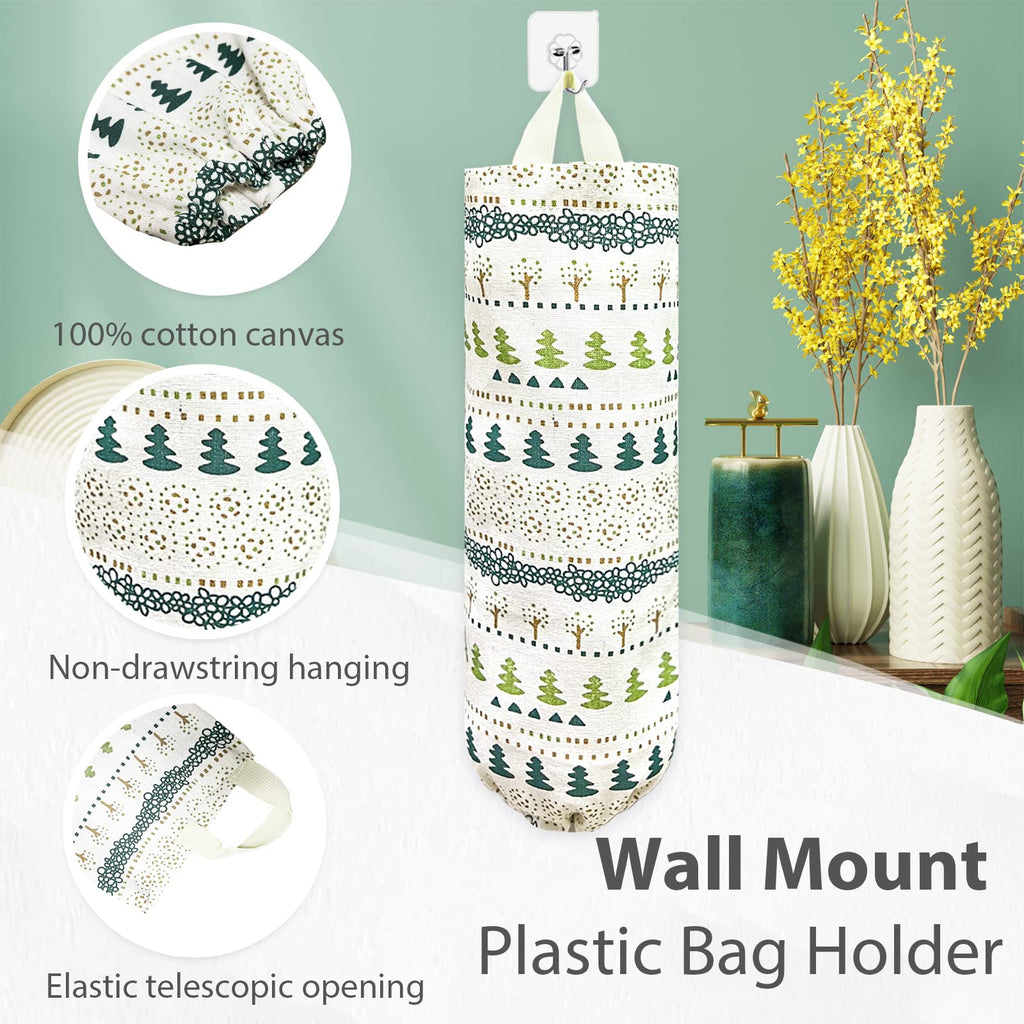 Plastic Bag Holder，Reusable Grocery Bag Holder，Wall Mount Plastic Bag Organizer Shopping Bags Carrier，Washable Large Grocery Bag Storage Dispenser for Home Kitchen Travelling Decor, 1 Pack，Alpaca