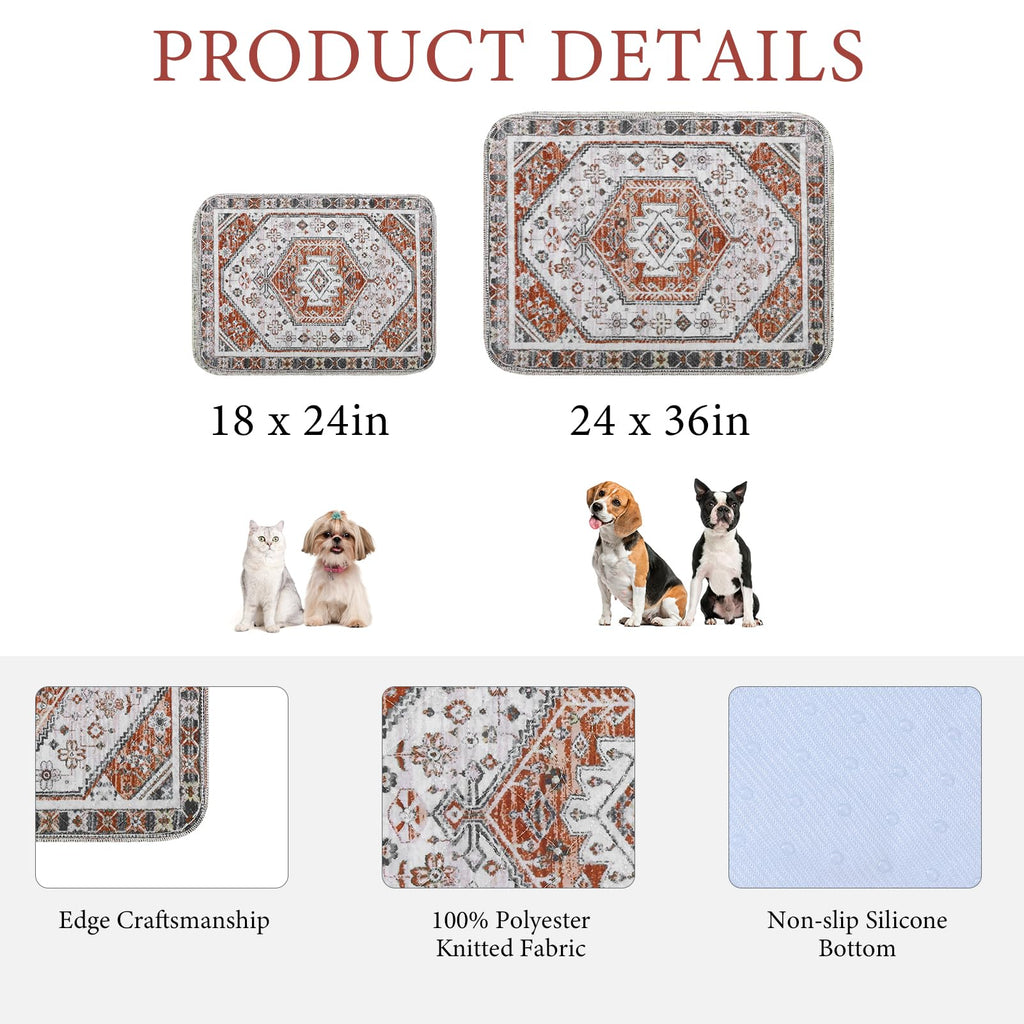 Homimp Washable Pee Pads for Dogs, 2 Pack Reusable Puppy Pads Waterproof, Absorbent and Leakproof Dog Pee Pads, Non Slip Puppy Training Pads, Pet Mat for Floor,Crate,Couch,Whelping,Beige 36"x36"