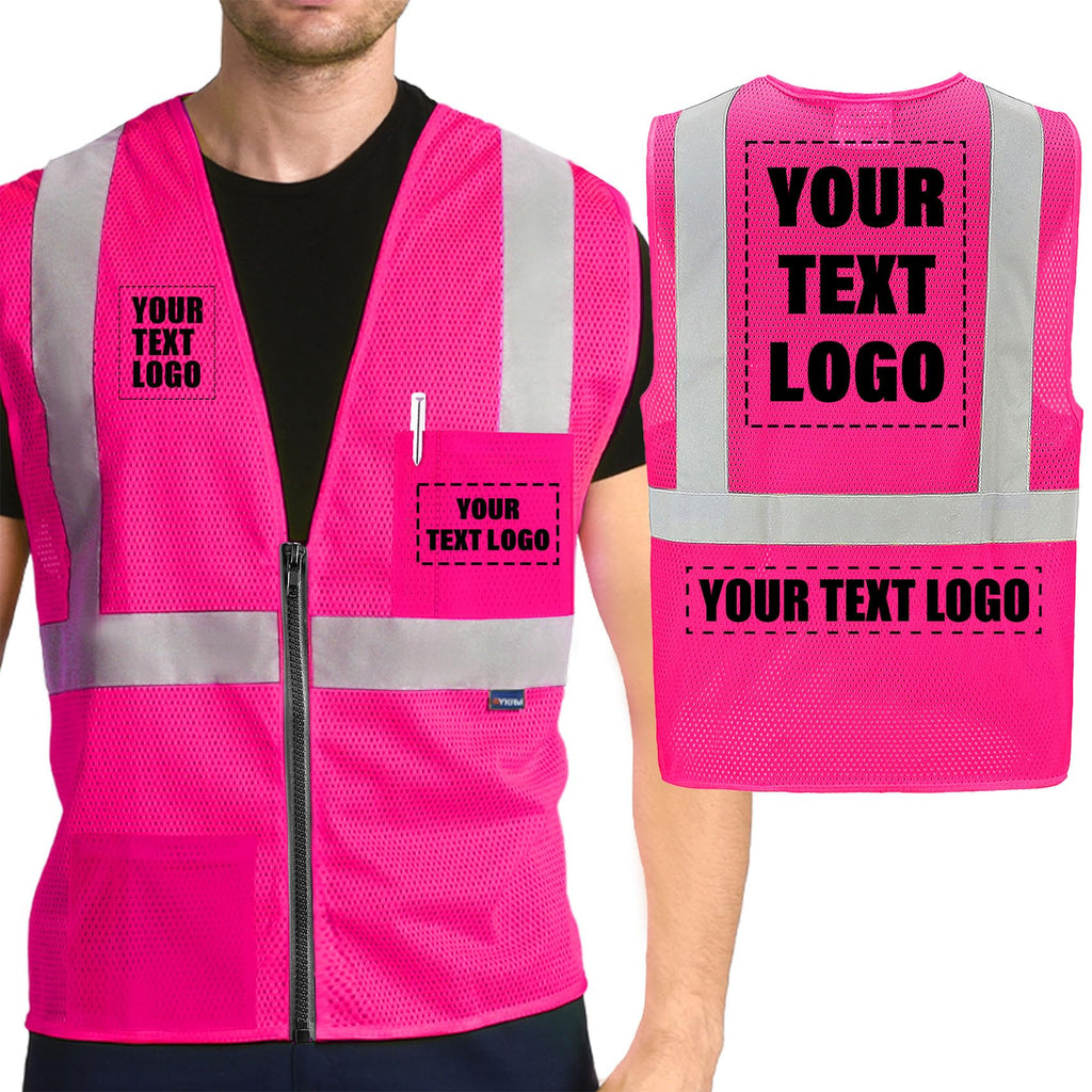 AYKRM 2 Pocket Mesh High Visibility Reflective Safety Vest for men & Women ANSI/ISEA 107 Standards