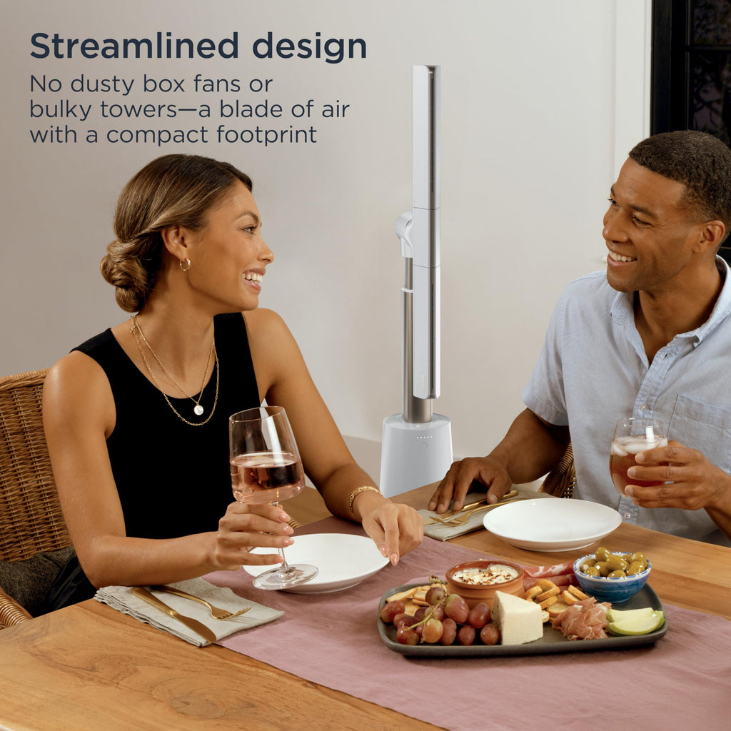Shark TurboBlade Fan—Ultra-customizable bladeless tower fan, pivots, twists, oscillates 180°, circulates and propels air, 10 noise levels + 10 speeds, easy to clean, charcoal, TF202S