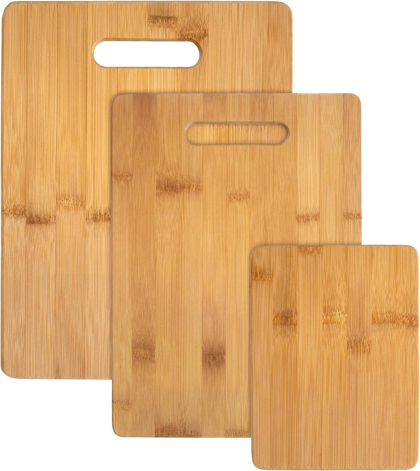 Totally Bamboo 3-Piece Bamboo Cutting Board Set, Wood Cutting Boards for Kitchen, Reversible Chopping Boards in Small, Medium, and Large Sizes