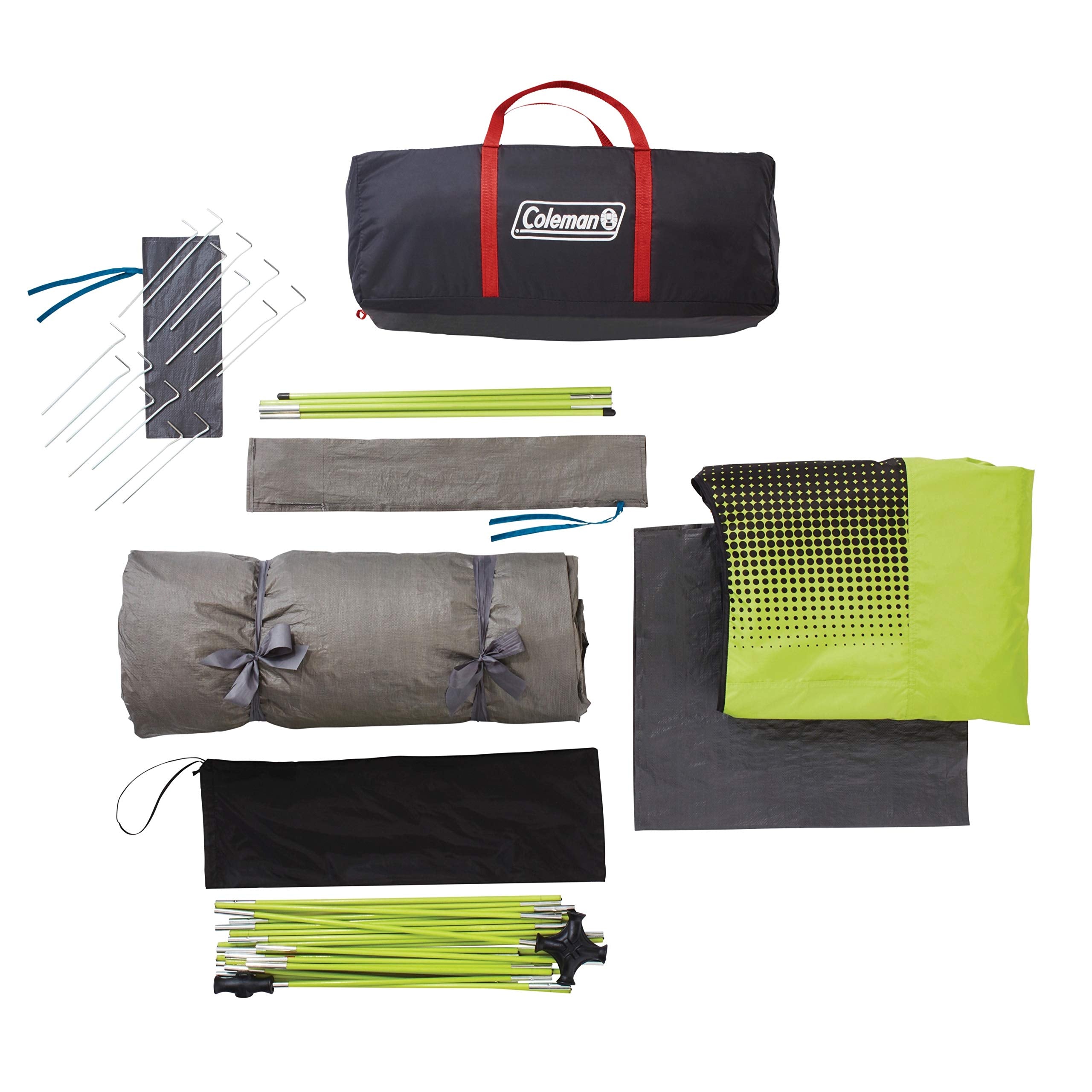 Coleman Carlsbad Dark Room Tent with Screened Porch, 4/6 Person Tent Blocks 90% of Sunlight to Keep Inside Cool, Weatherproof Shelter with Easy Setup