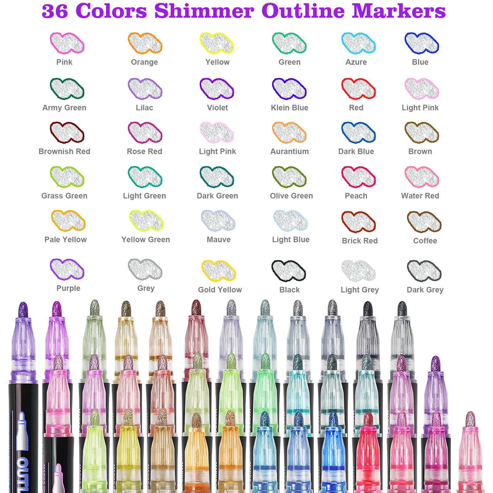 Glitter Markers Self Outline Pens Metallic: 12 Shimmer Tween Teen Girl Gifts Trendy Stuff,Drawing Art Supplies Kids 6-8 9-12 10-12,Arts Crafts Kids Ages 8-12 Year Old,Cute Cool Fun Crafts Girls 8-12